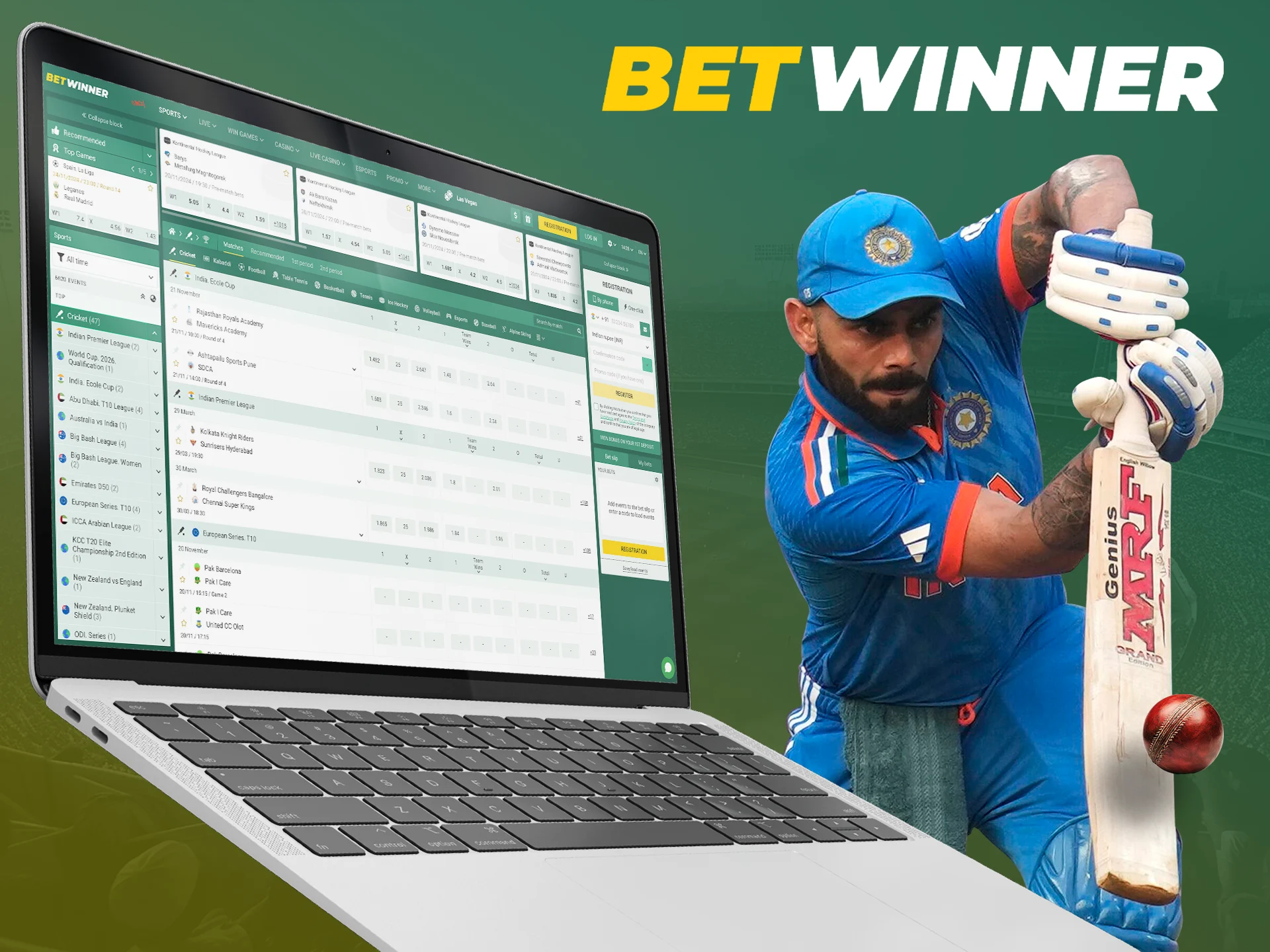 Place your bets on cricket favorites and multiply your deposit at Betwinner.