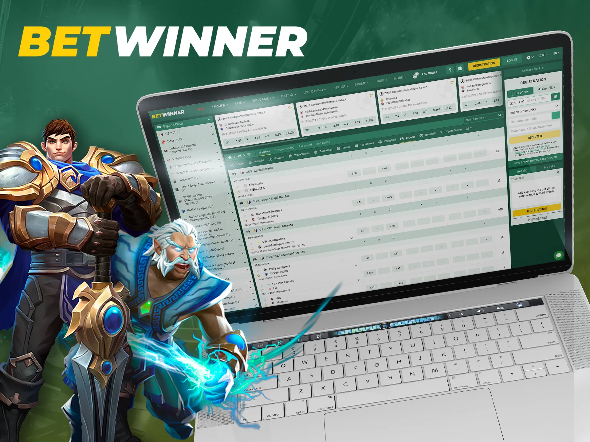 Bet on your favorite eSports games and be a part of winning with Betwinner.