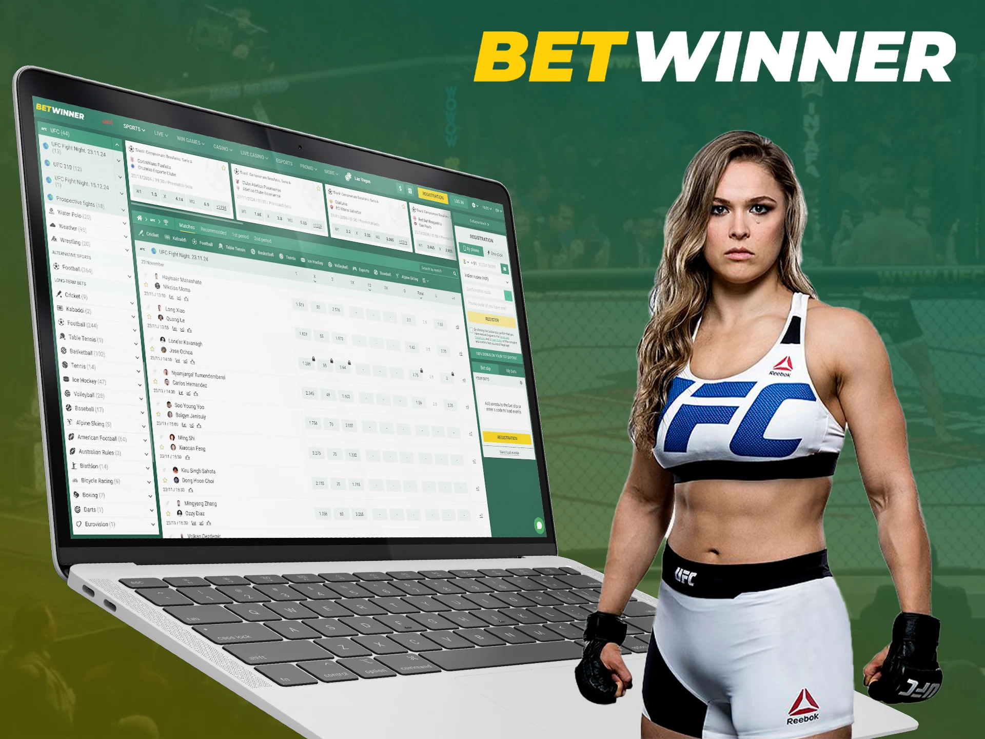 Pick a UFC fighter you're willing to bet on to win at Betwinner.