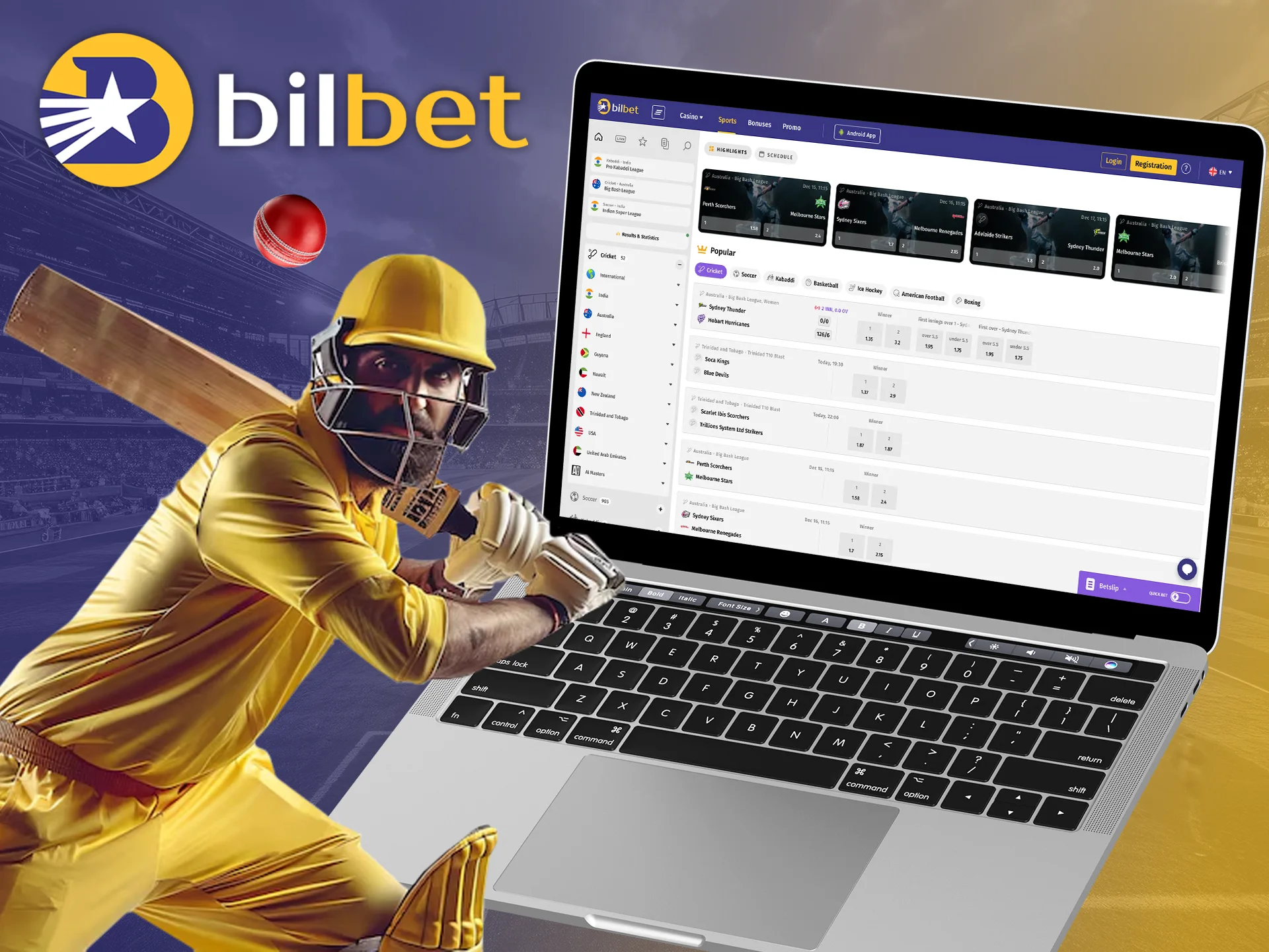 Predict cricket matches and follow them at Bilbet.