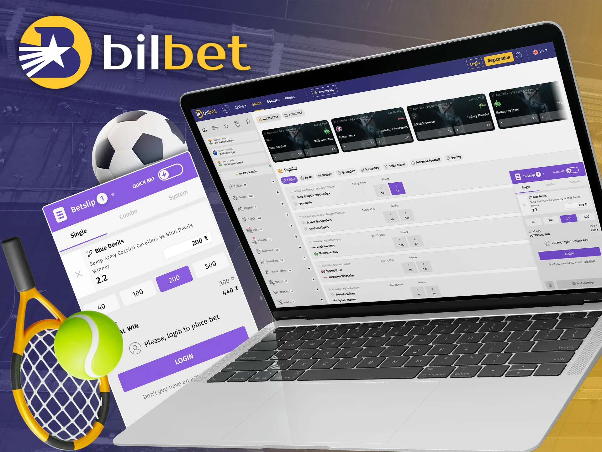 Choose for yourself one of the popular options of sports betting at Bilbet.