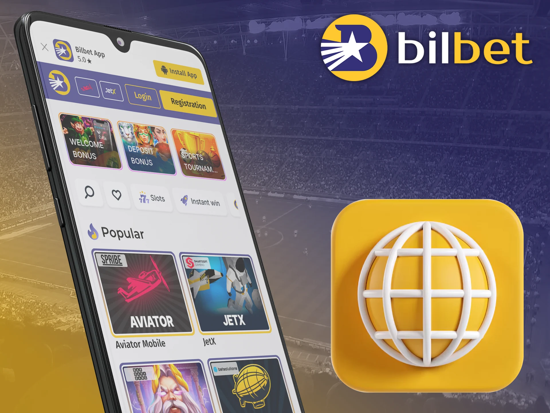 Visit to the Bilbet website using your smartphone and start playing.