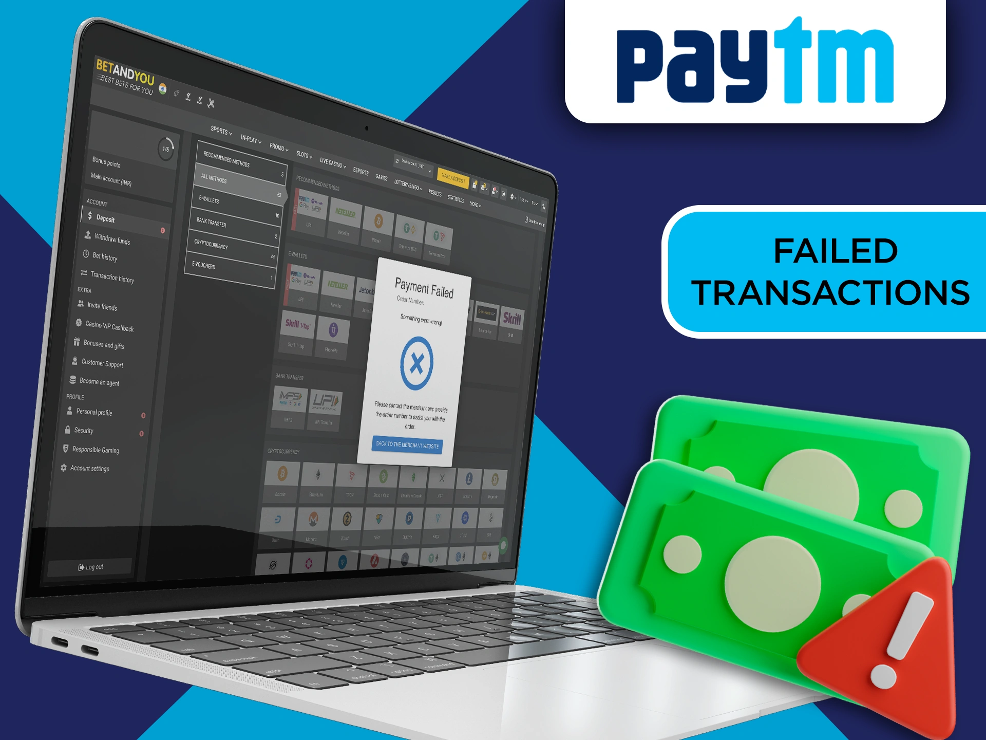 Read what you need to do when a payment error occurs in Paytm.