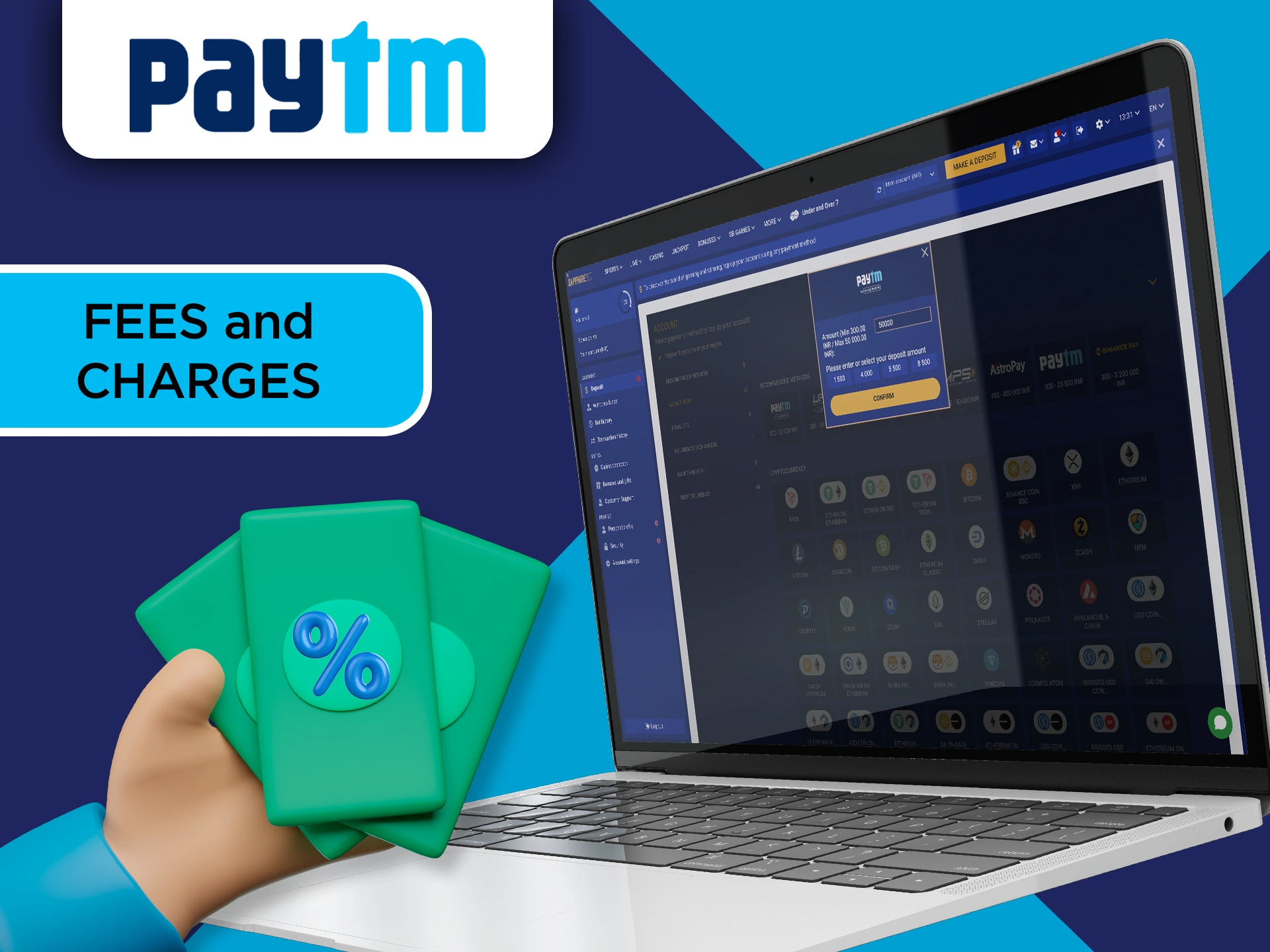 Learn about fees and charges when making payments with Paytm.