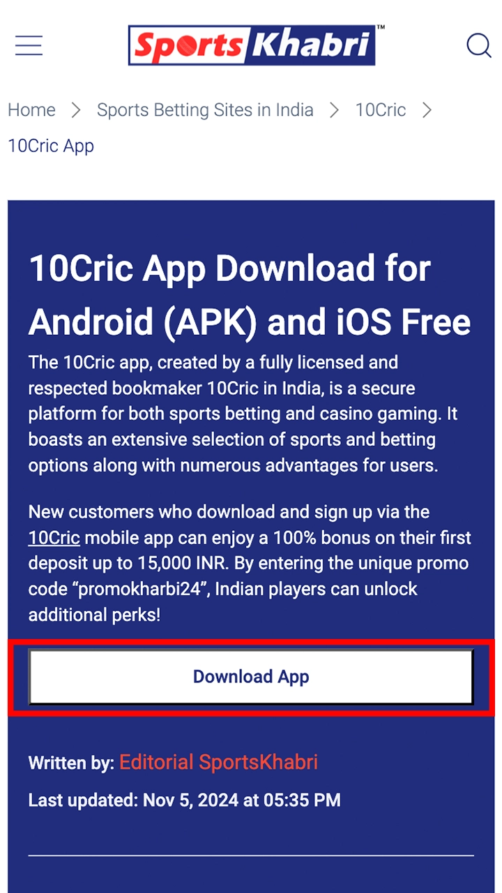 10Cric app download promotion with bonus offer and promo code