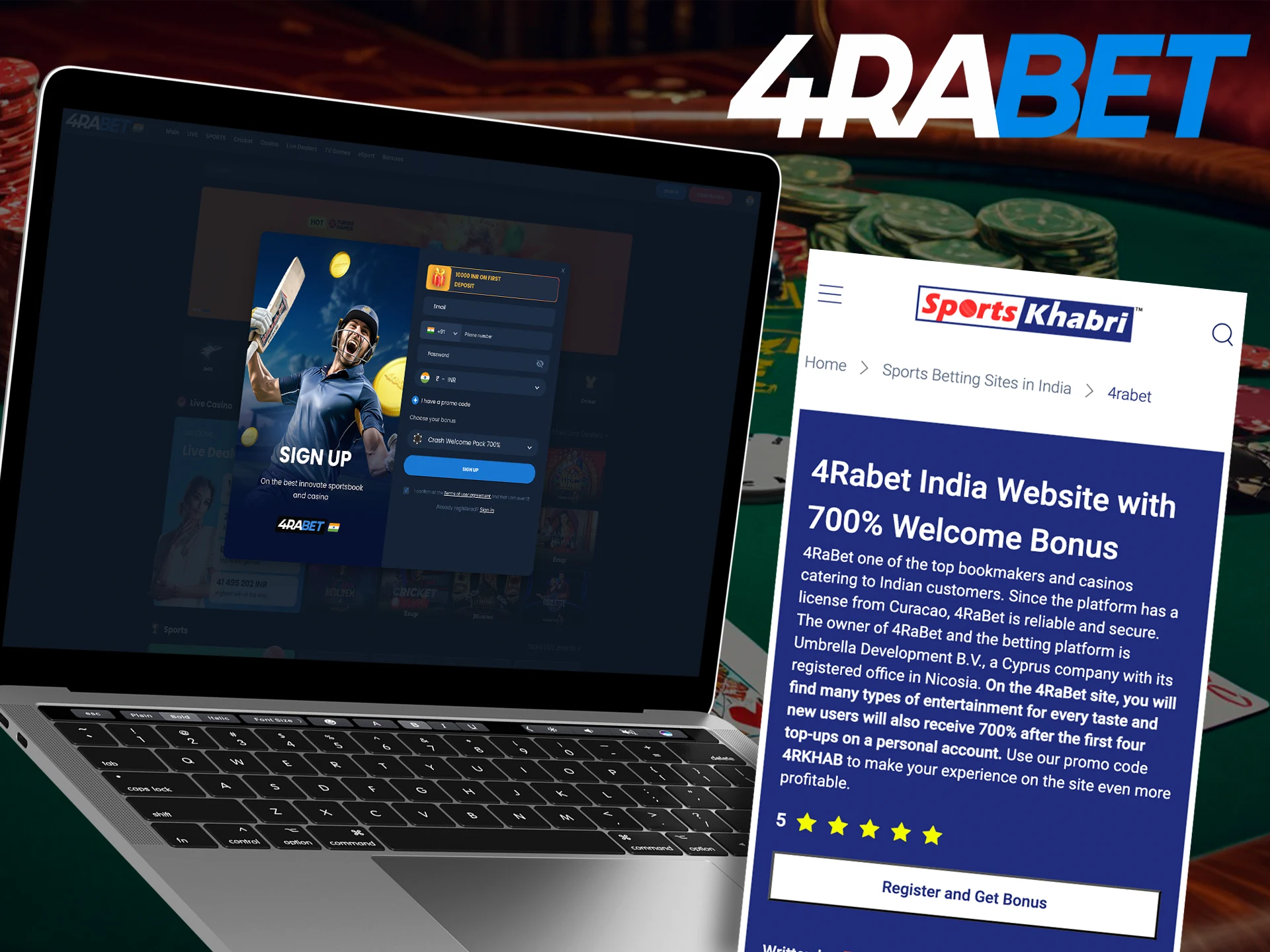 Use our link to go to the official 4RaBet website.