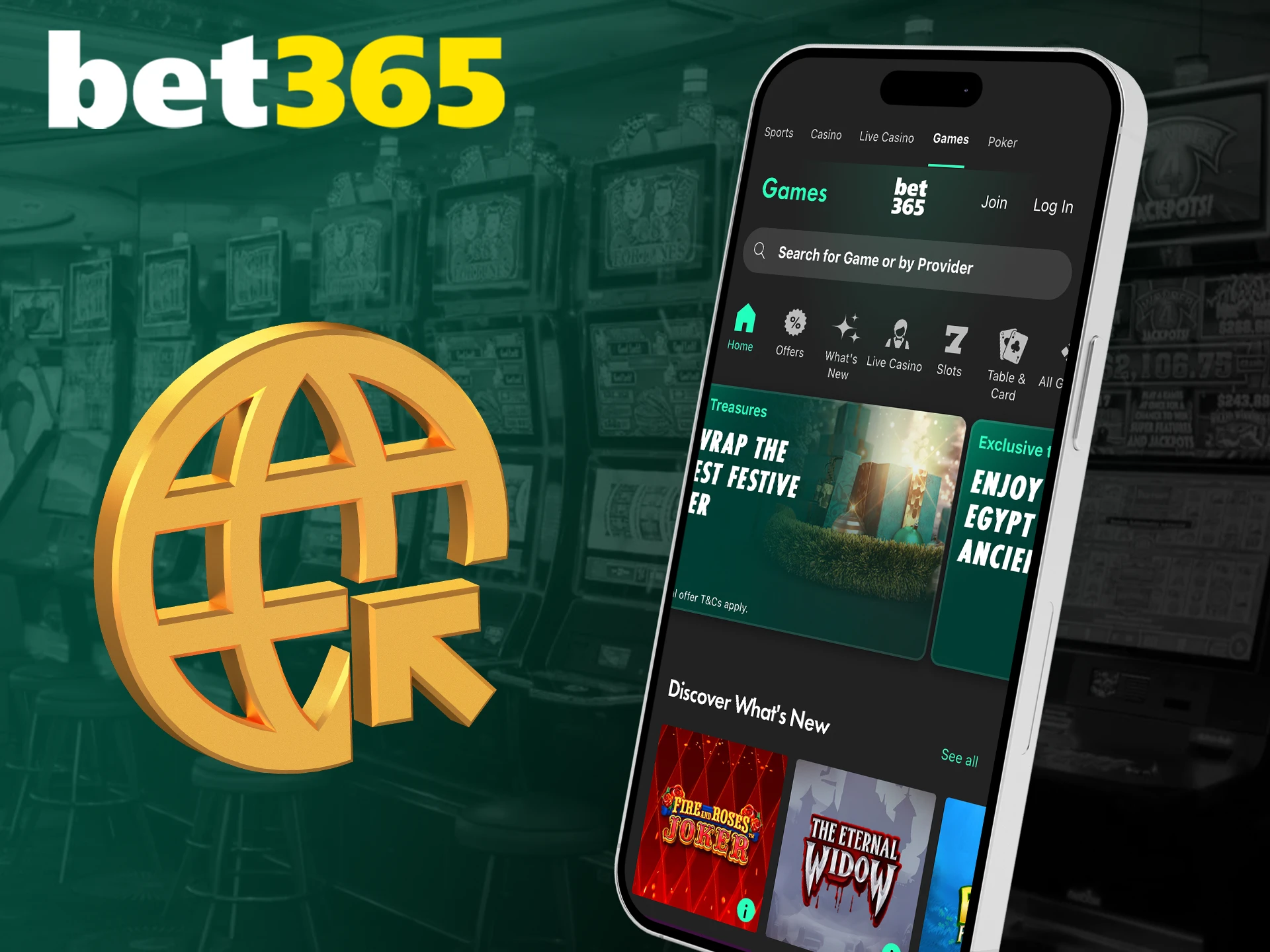 Play using your smartphone simply by visiting the bet365 website.