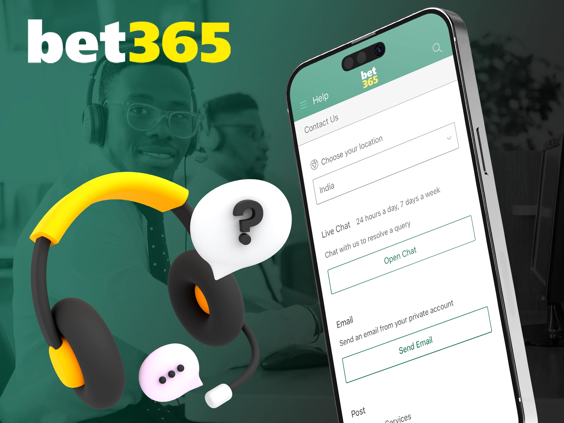 With the bet365 app you can contact bet365 support.