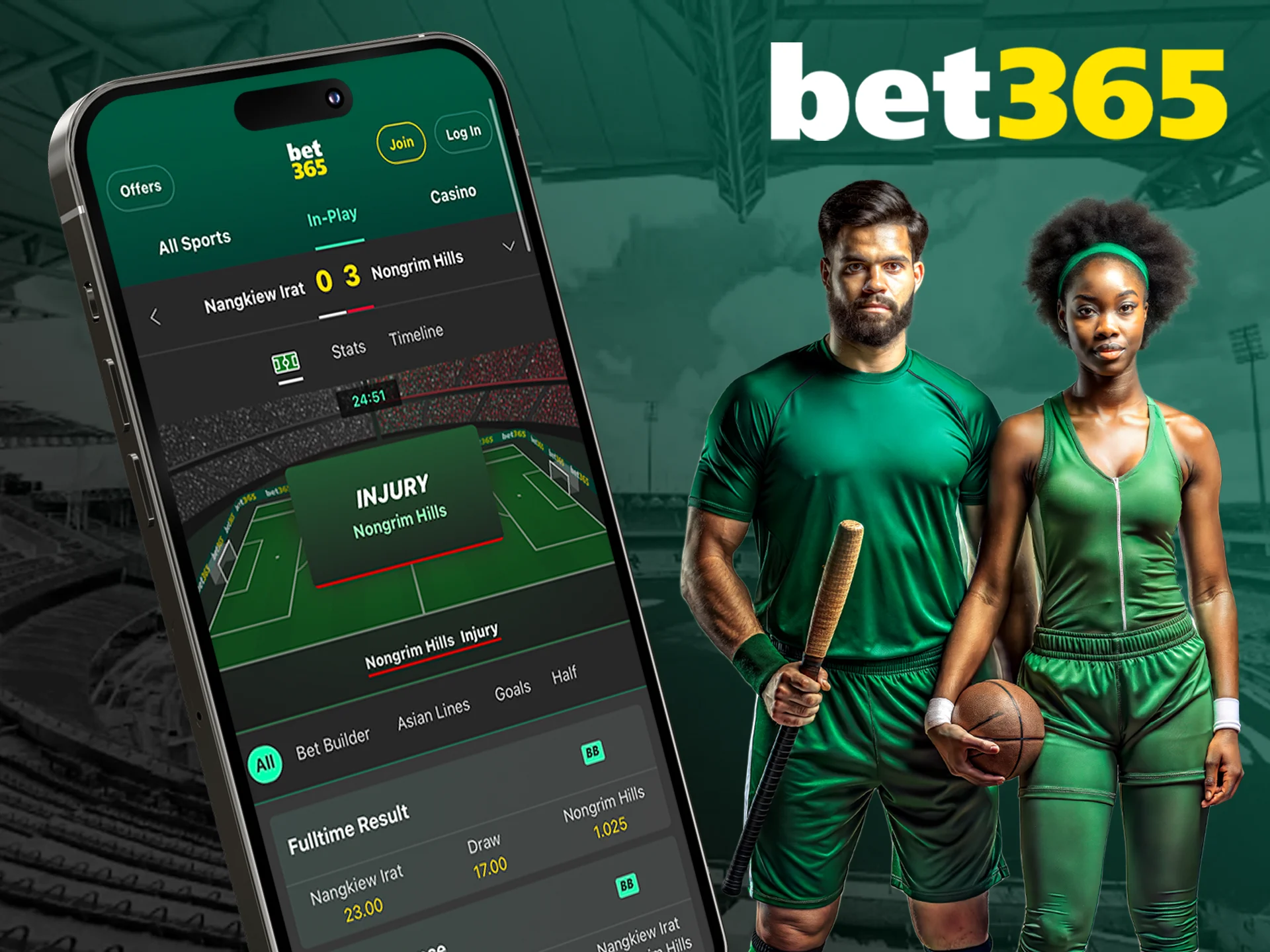 Choose the bet type that suits you from the bet365 app.