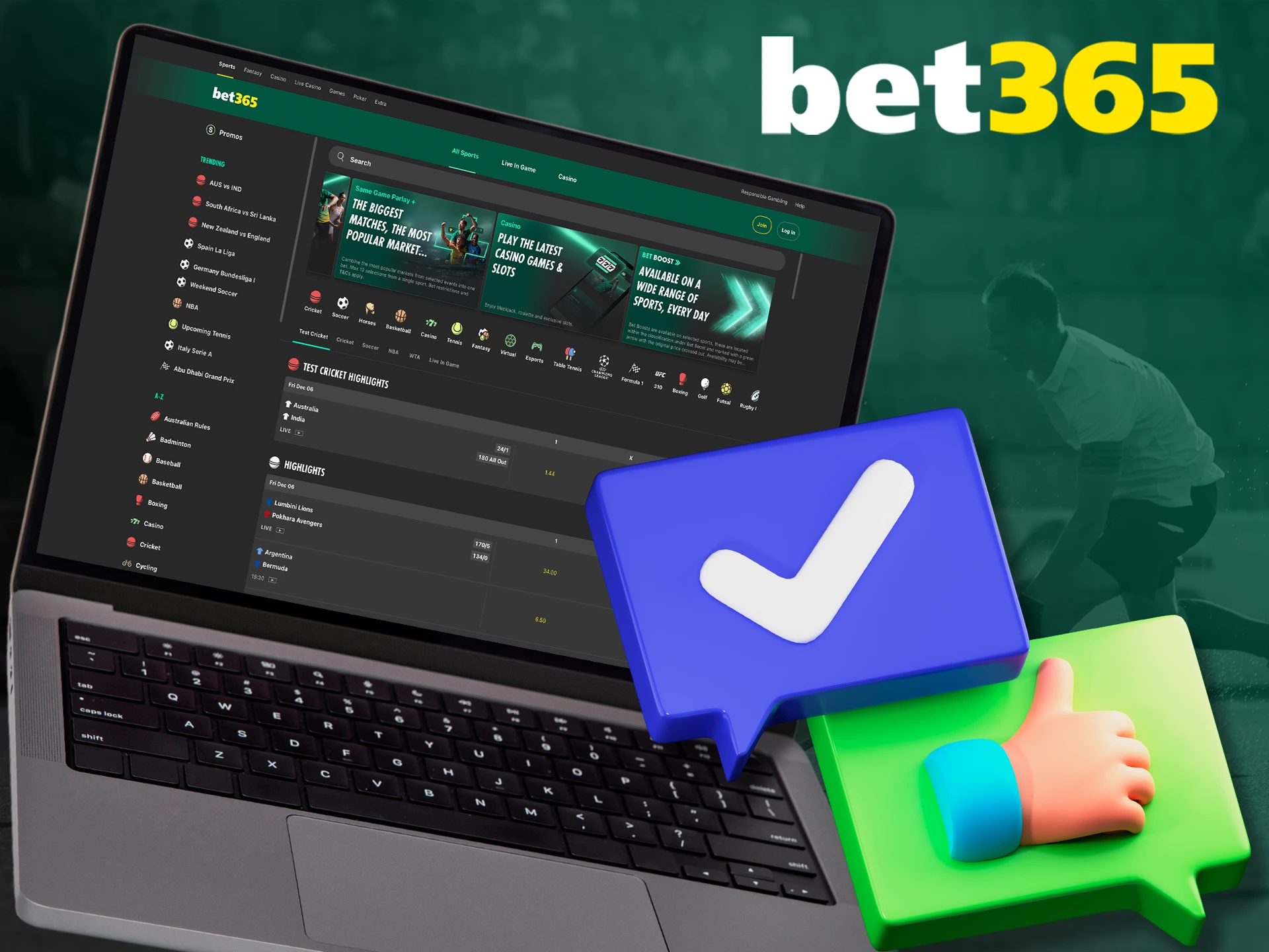 Learn about the top benefits of playing at bet365.