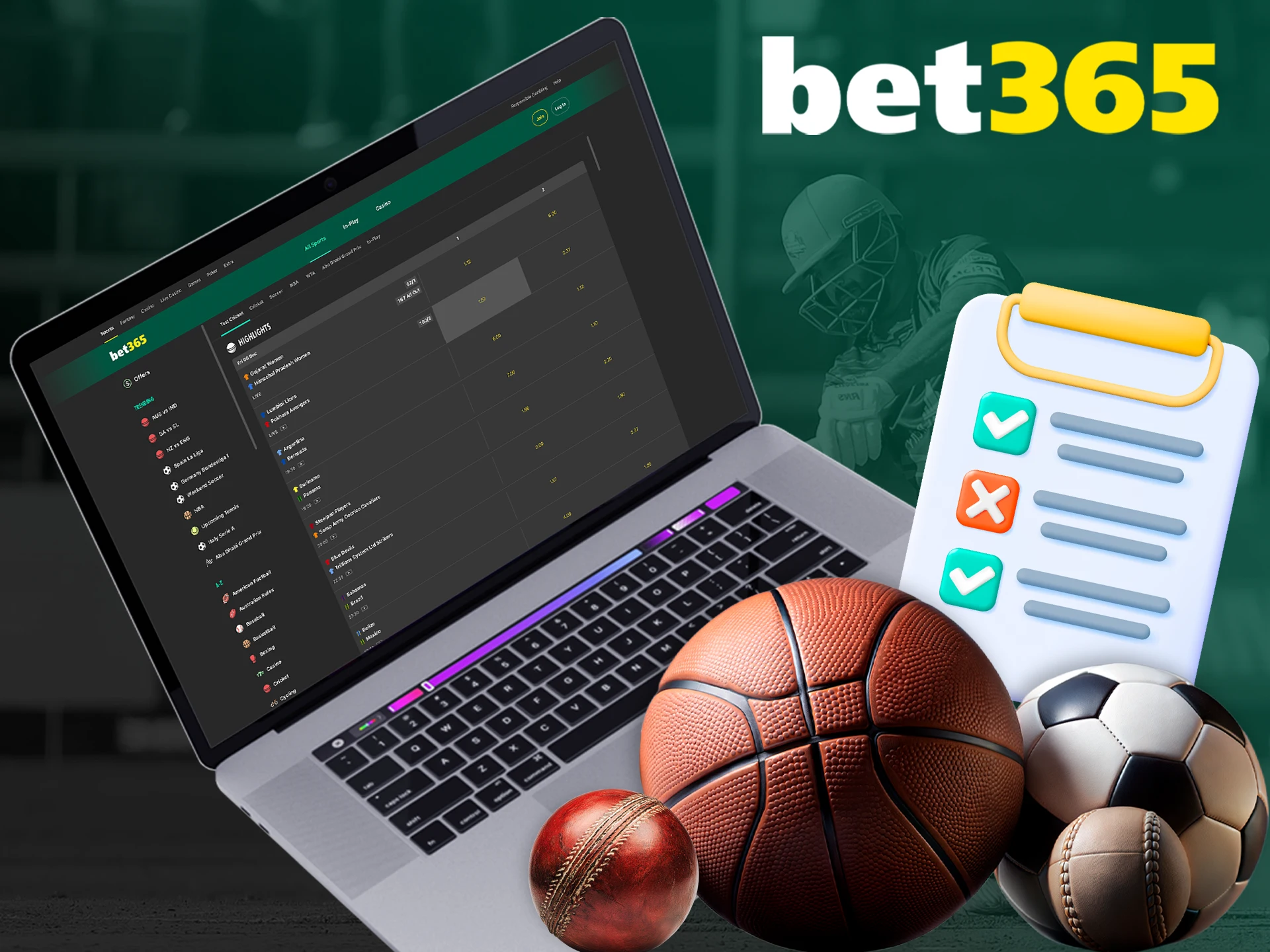 Choose one of the bet types for big wins at bet365.