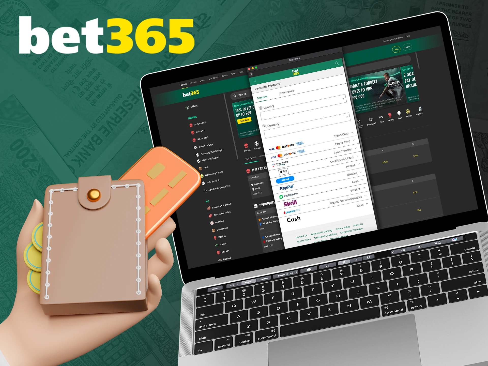 Learn how to make a deposit into your bet365 account.