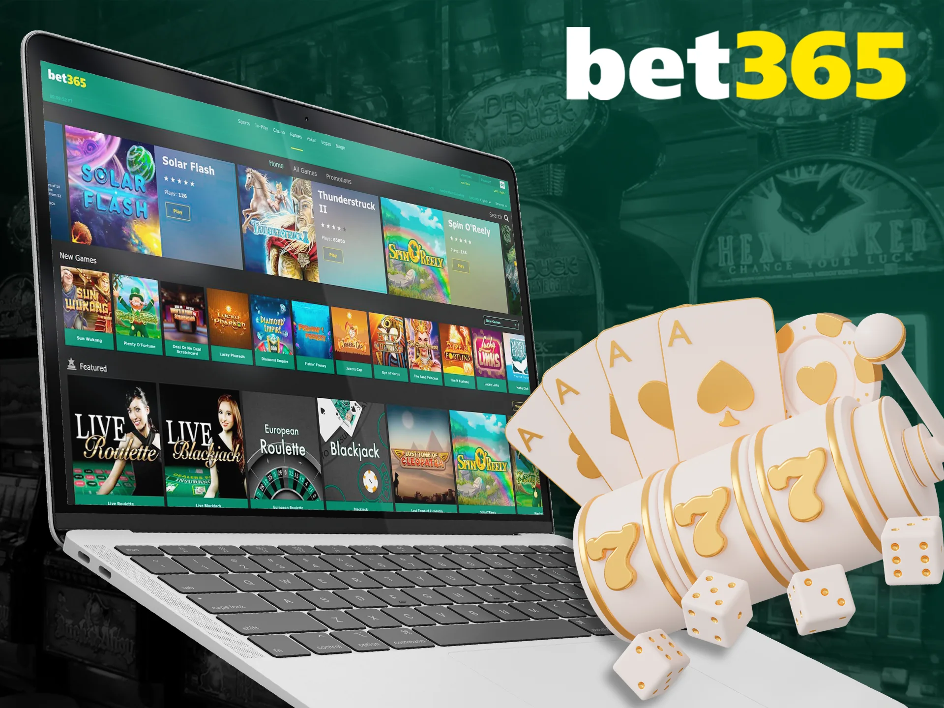 Choose your favorite casino games among the large selection at bet365.