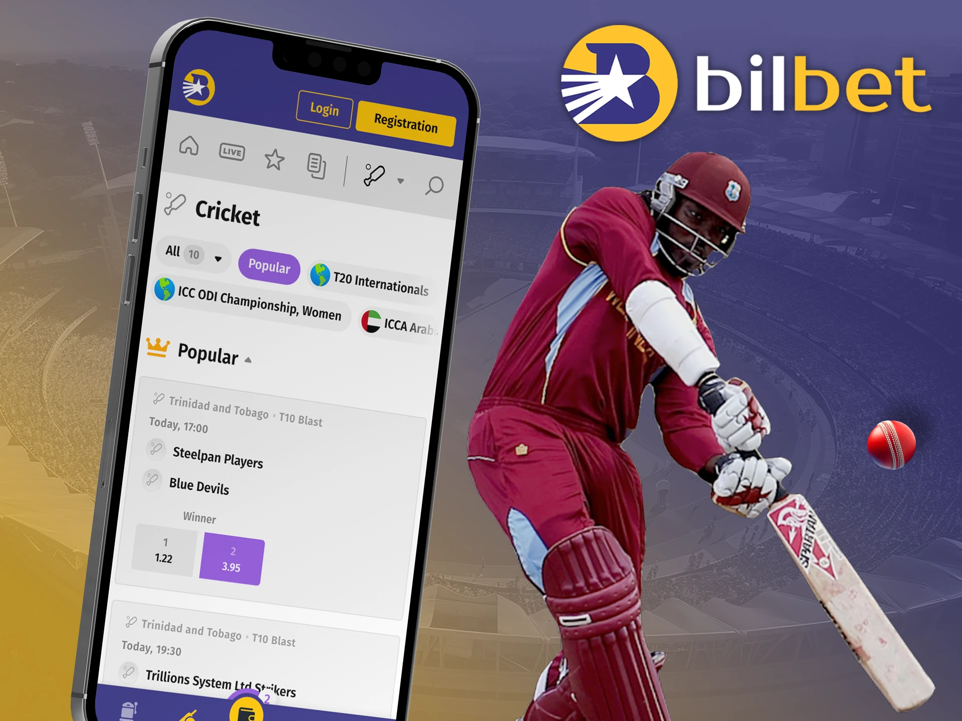 Use the Bilbet app to bet on your favorite cricket teams.