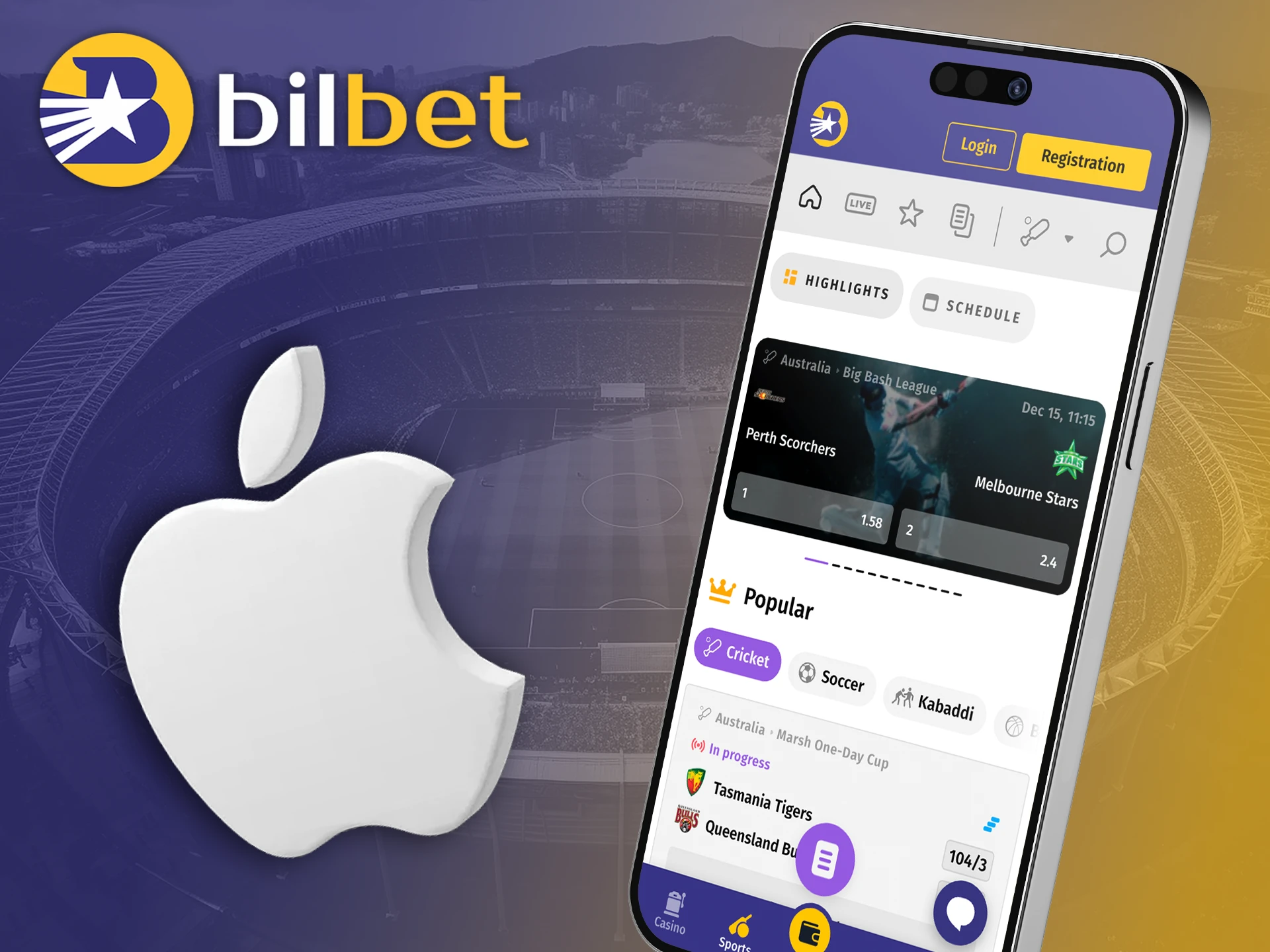 Place your bets in the Bilbet app on iOS and start winning.