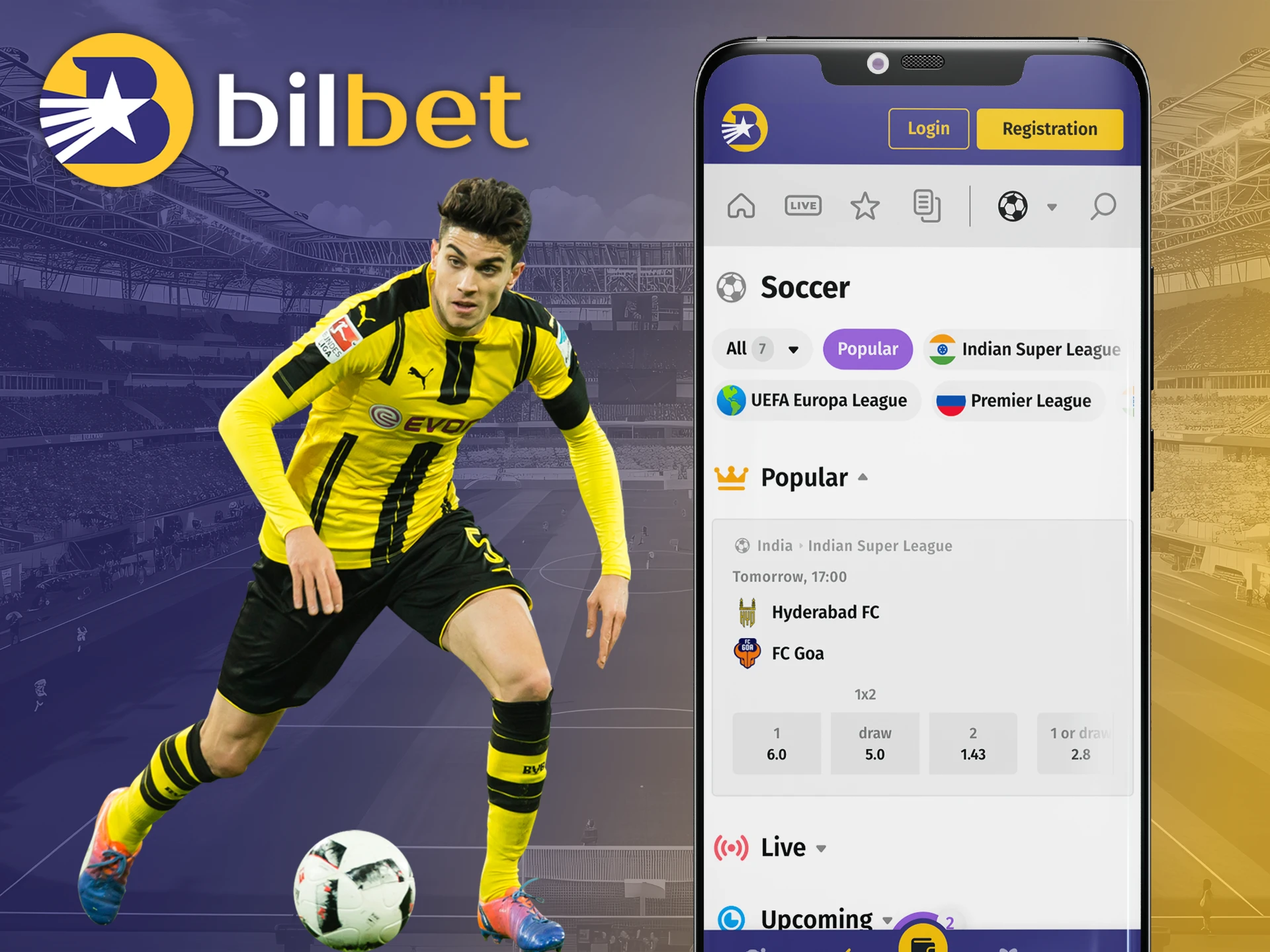 Predict soccer matches using Bilbet apps at any time.