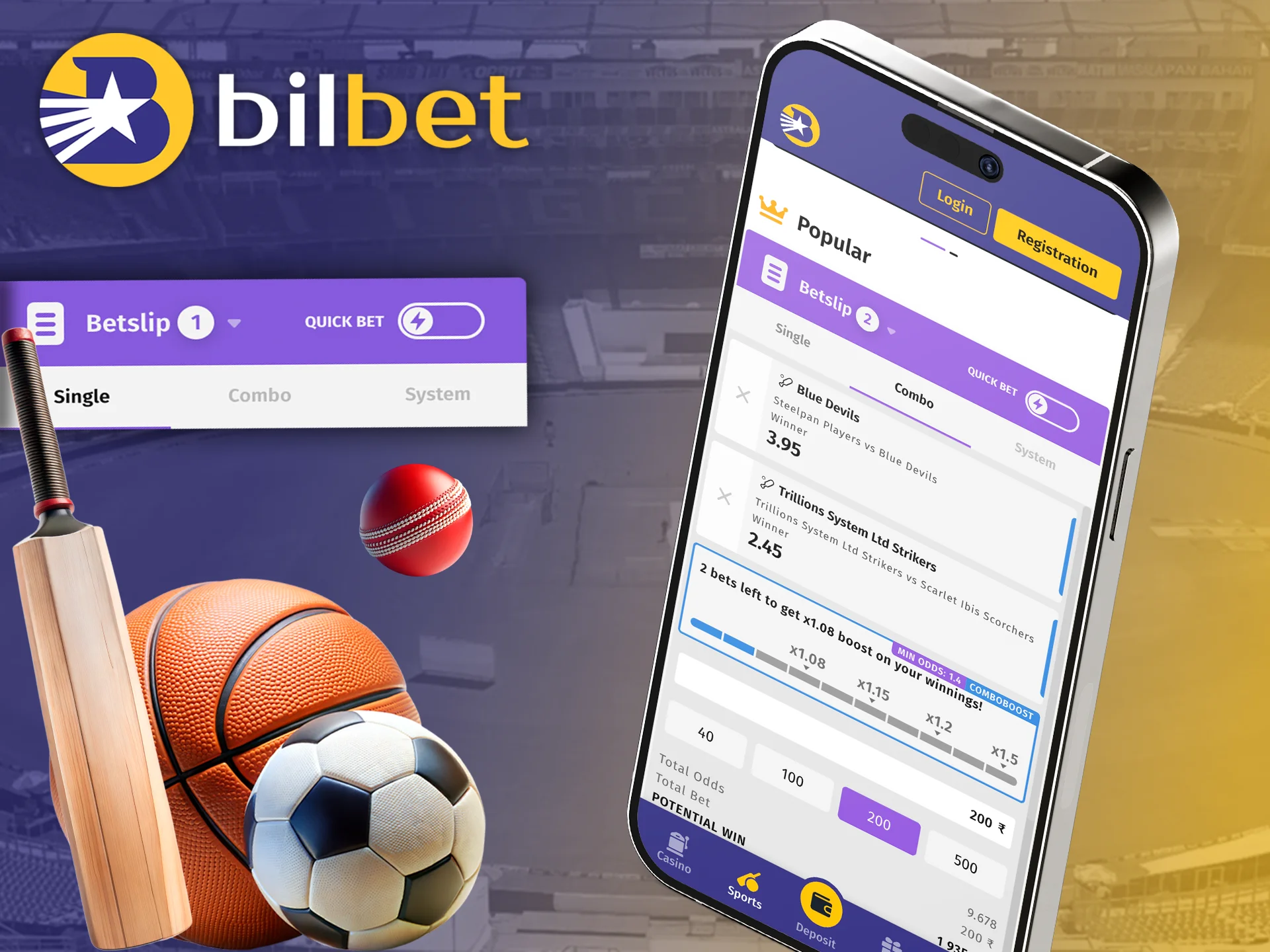 Bilbet offers its players different types of sports betting for your wins.