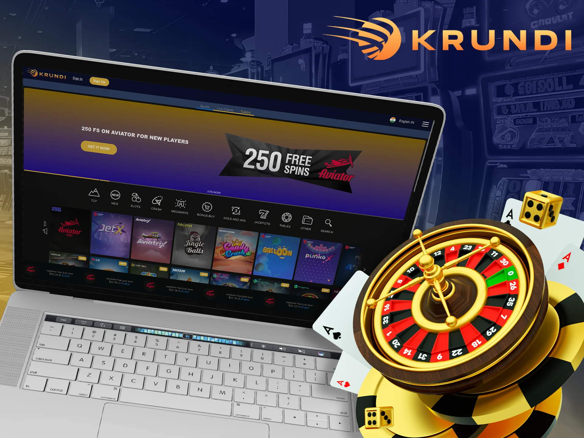 Test your luck in the Krundi Casino section.