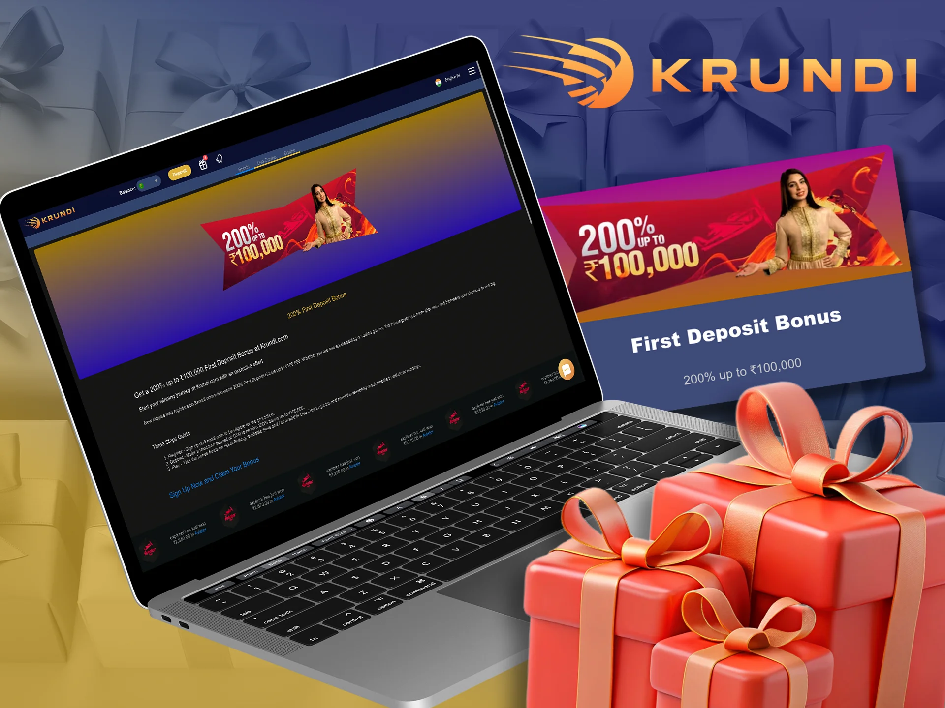 Fund your account and get a bonus from Krundi.