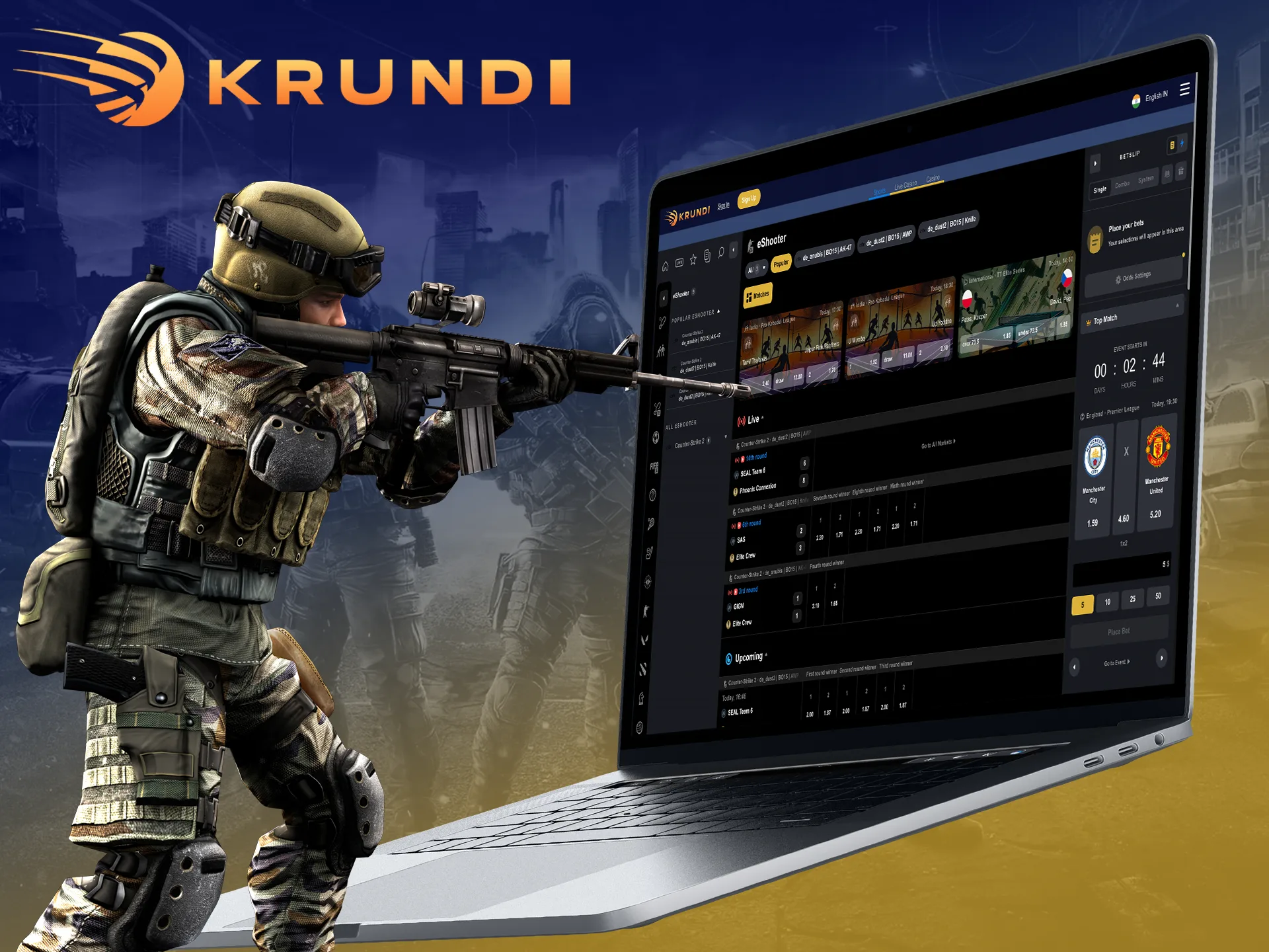 Choose the best team to play eShooter with Krundi.