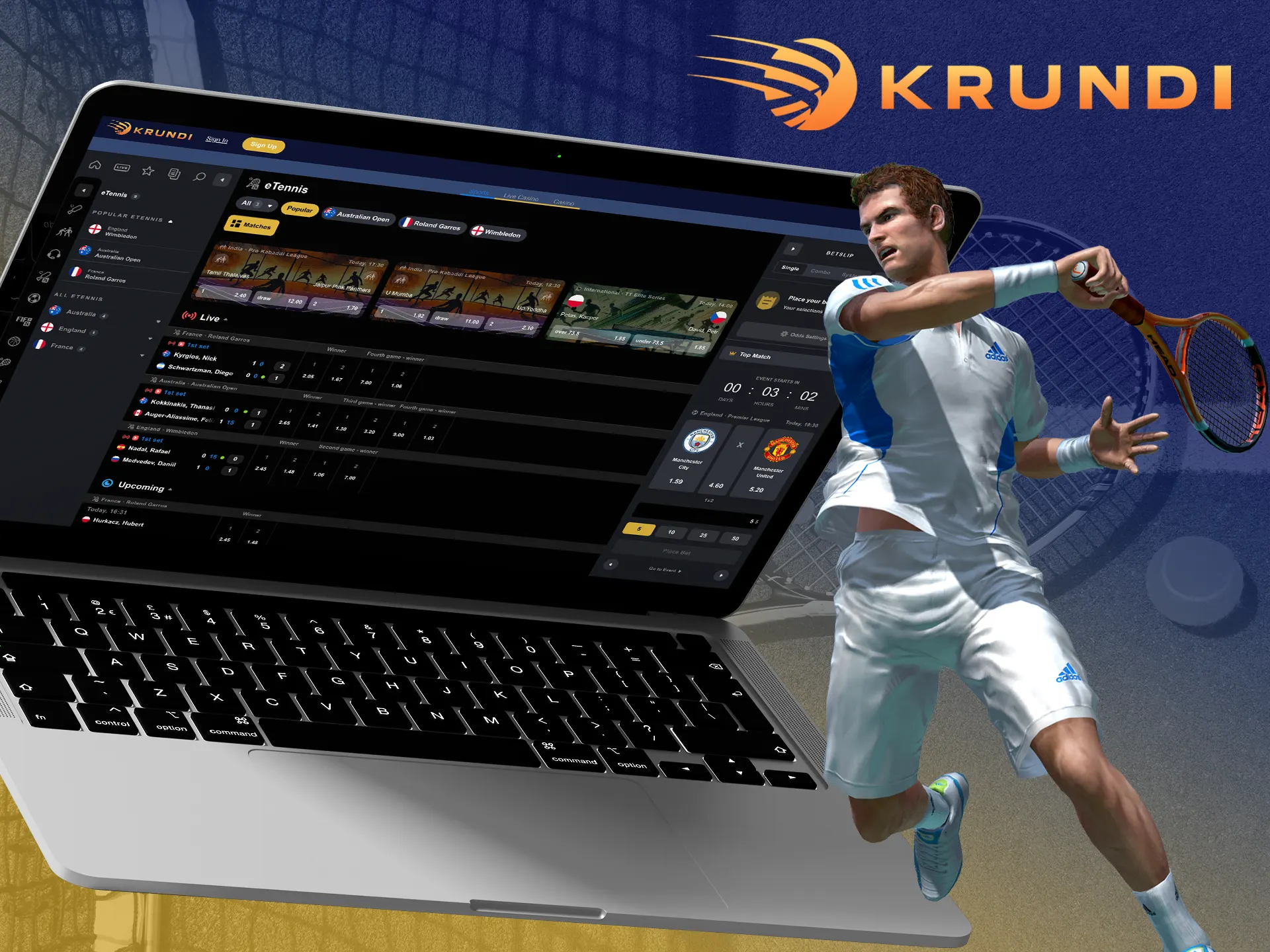 Expand your staking options on eTennis at Krundi.