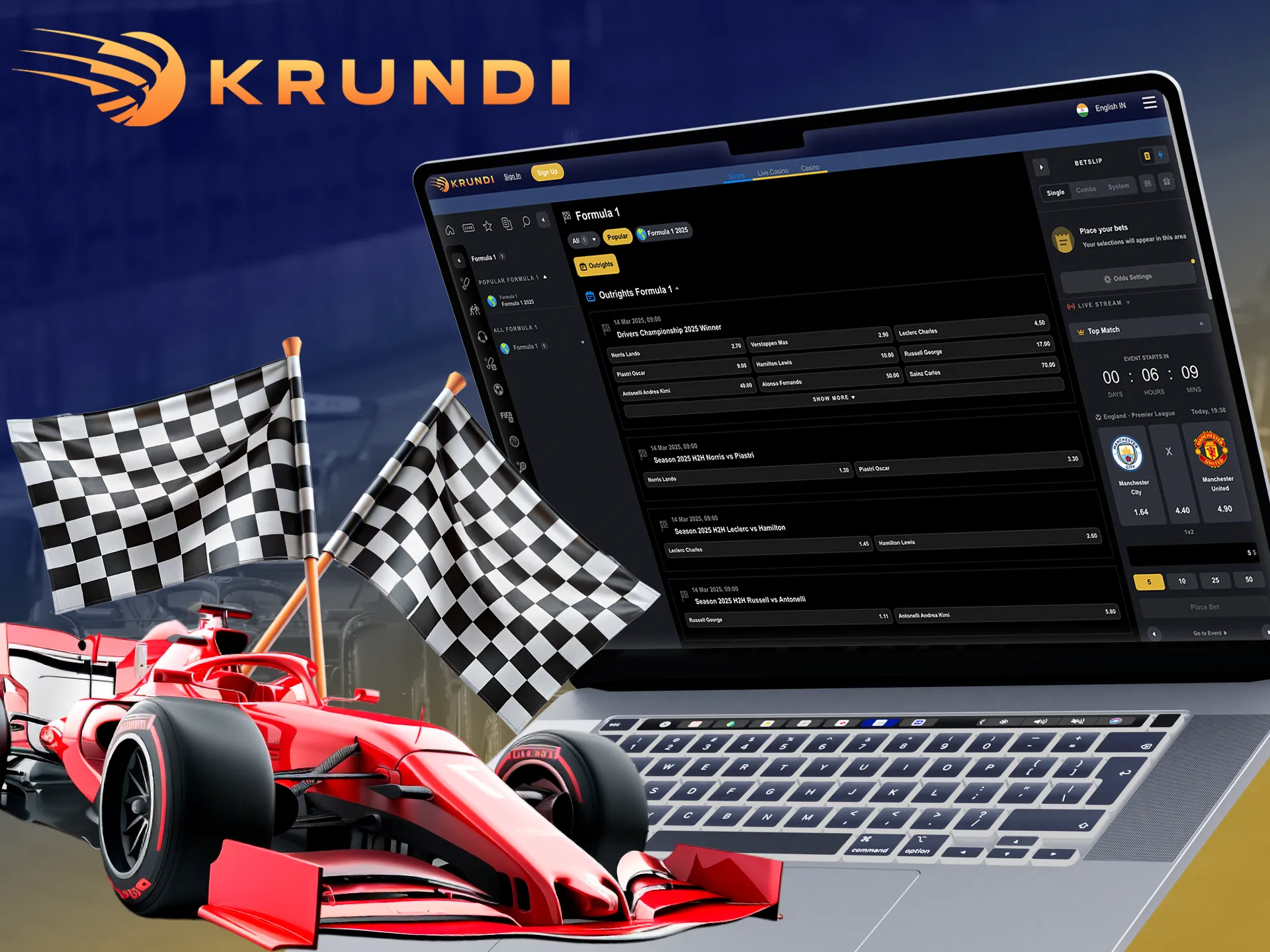 Choose your Formula 1 racing champion with Krundi.