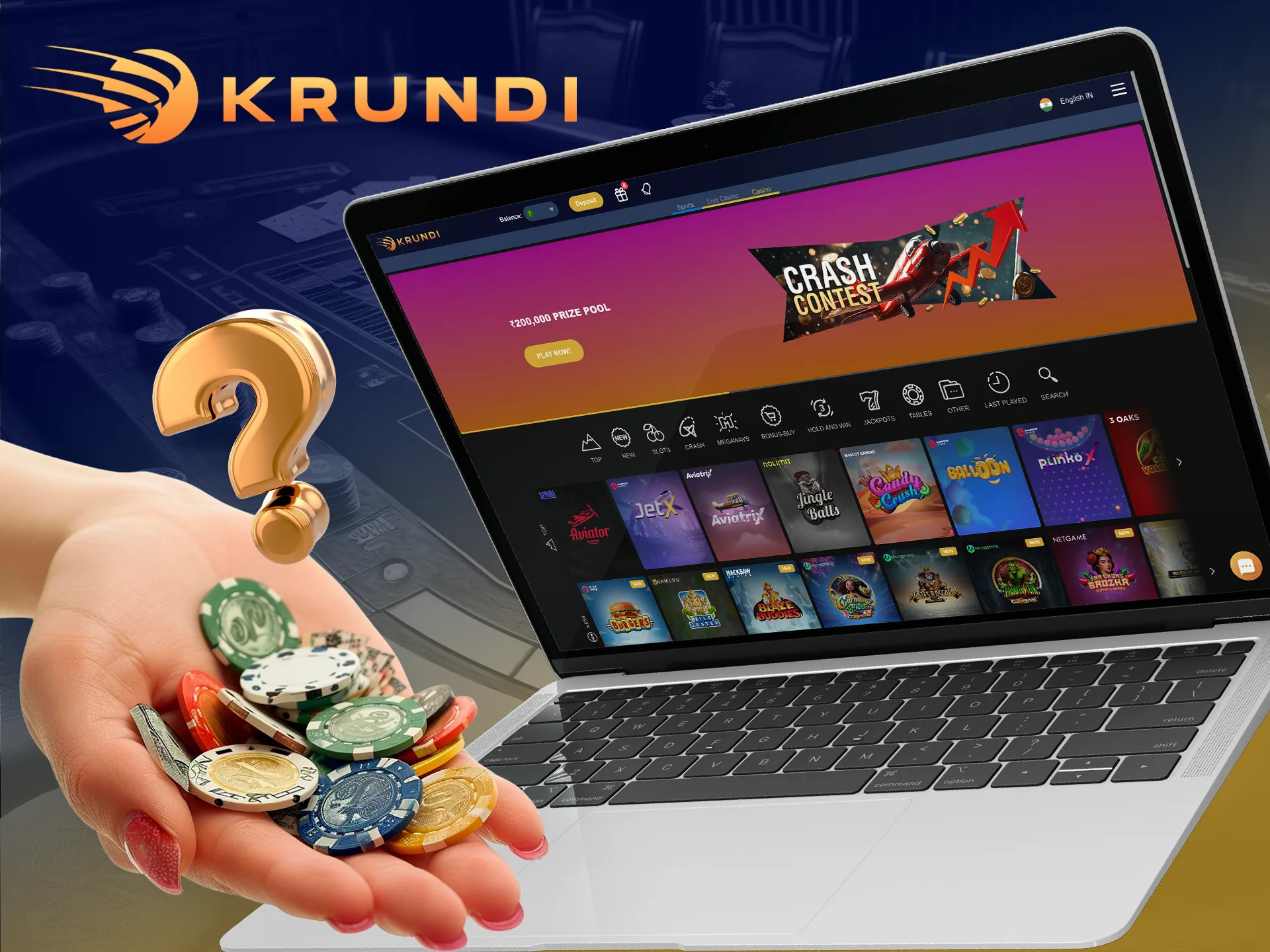 Bet on your favourite casino game with Krundi.