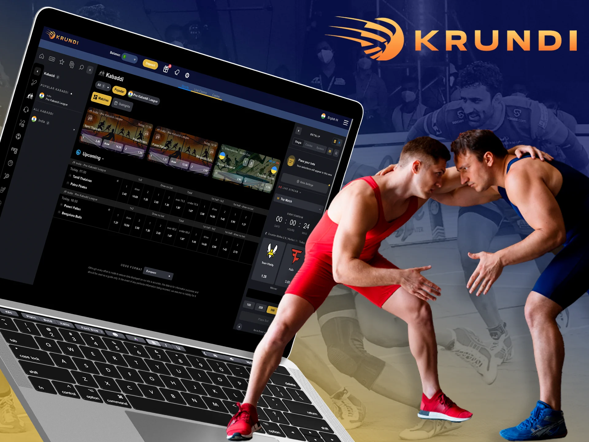 Bet on the favourite at Kabaddi and win with Krundi.