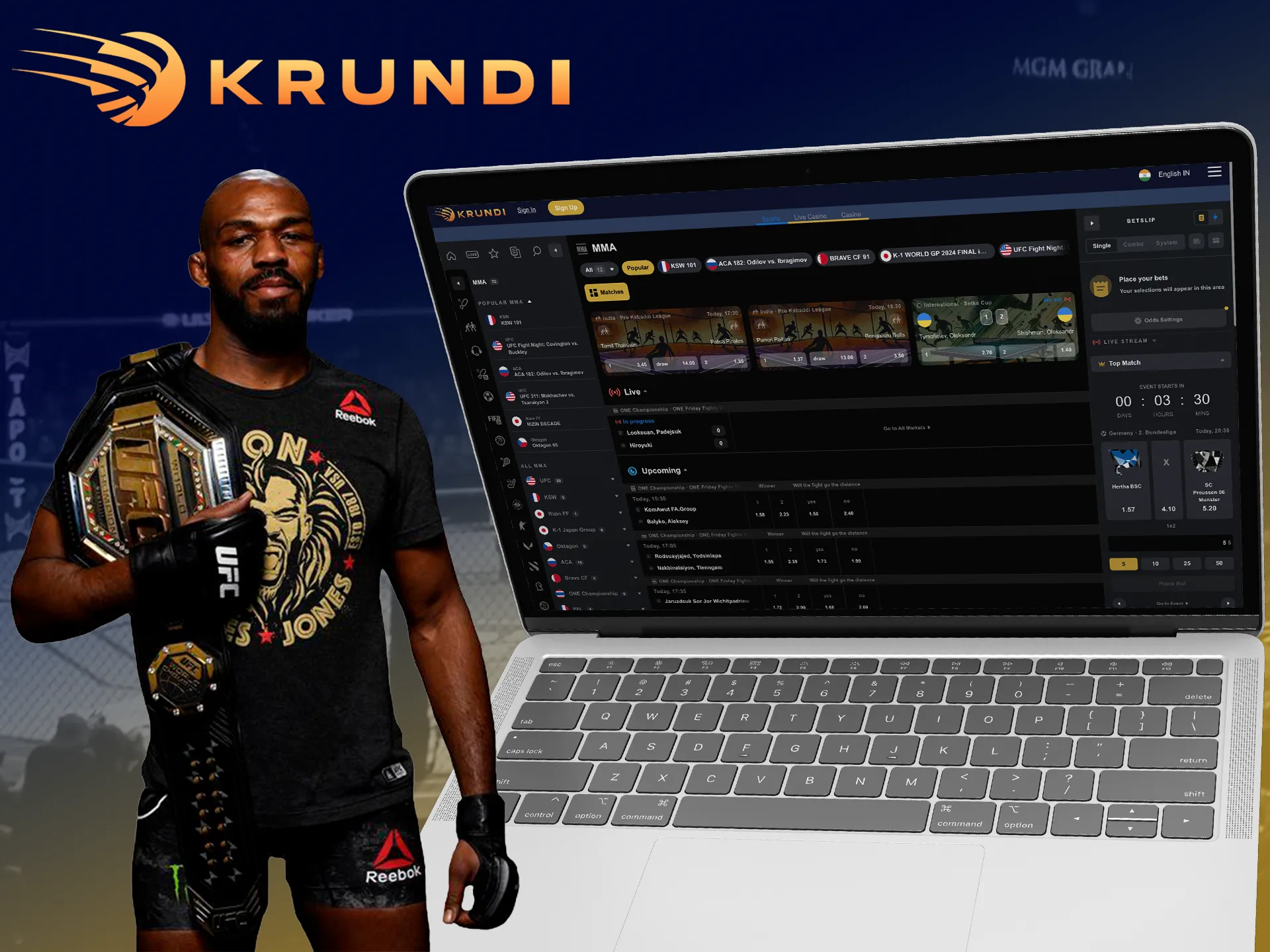 Win big on MMA betting at Krundi.