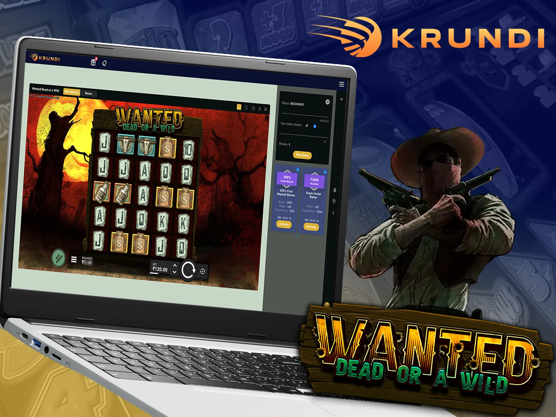 Experience the Wanted Dead or a Wild game for yourself with Krundi.