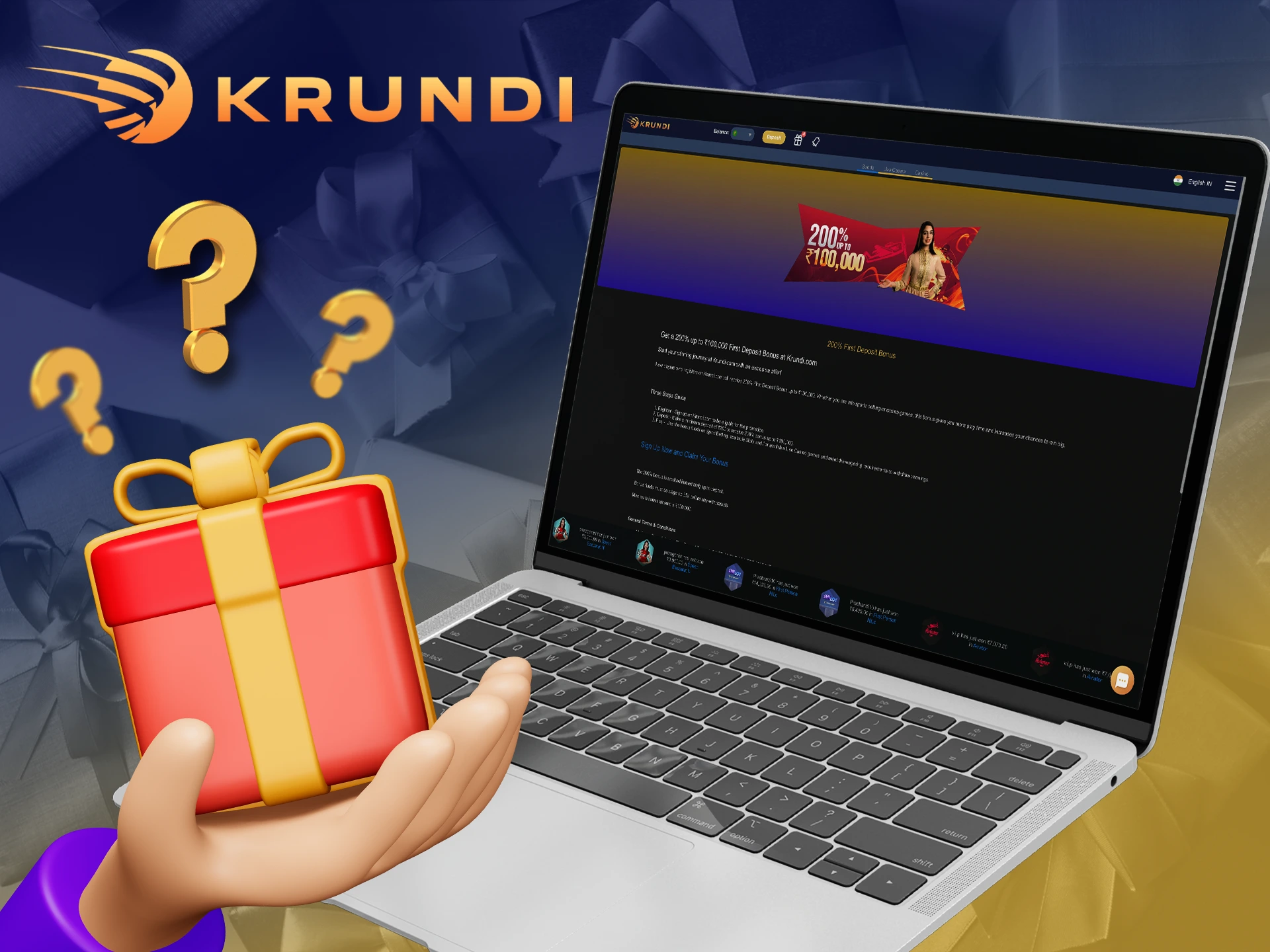 Fund your account and get a deposit bonus from Krundi.