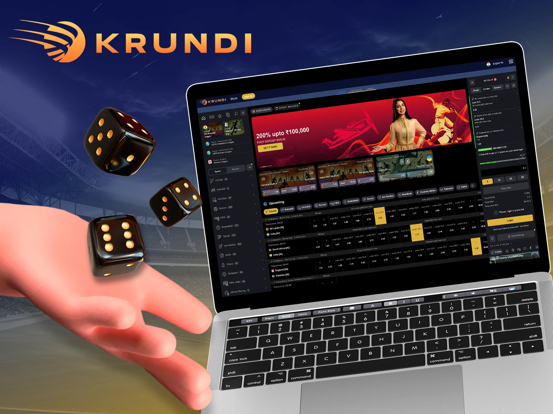 Once you have registered, you will be able to start betting at Krundi.