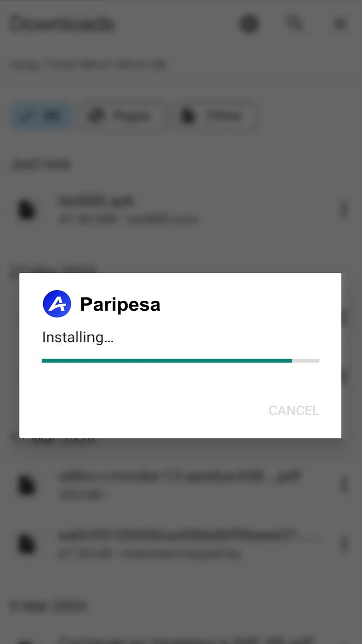 Go to downloads and start installing the Paripesa app on your smartphone.