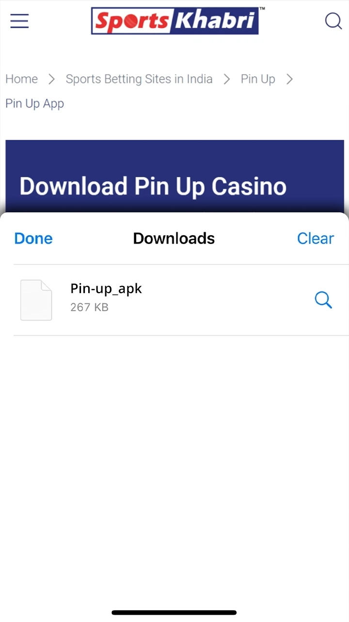 Go to downloads and locate the downloaded Pin-Up file.