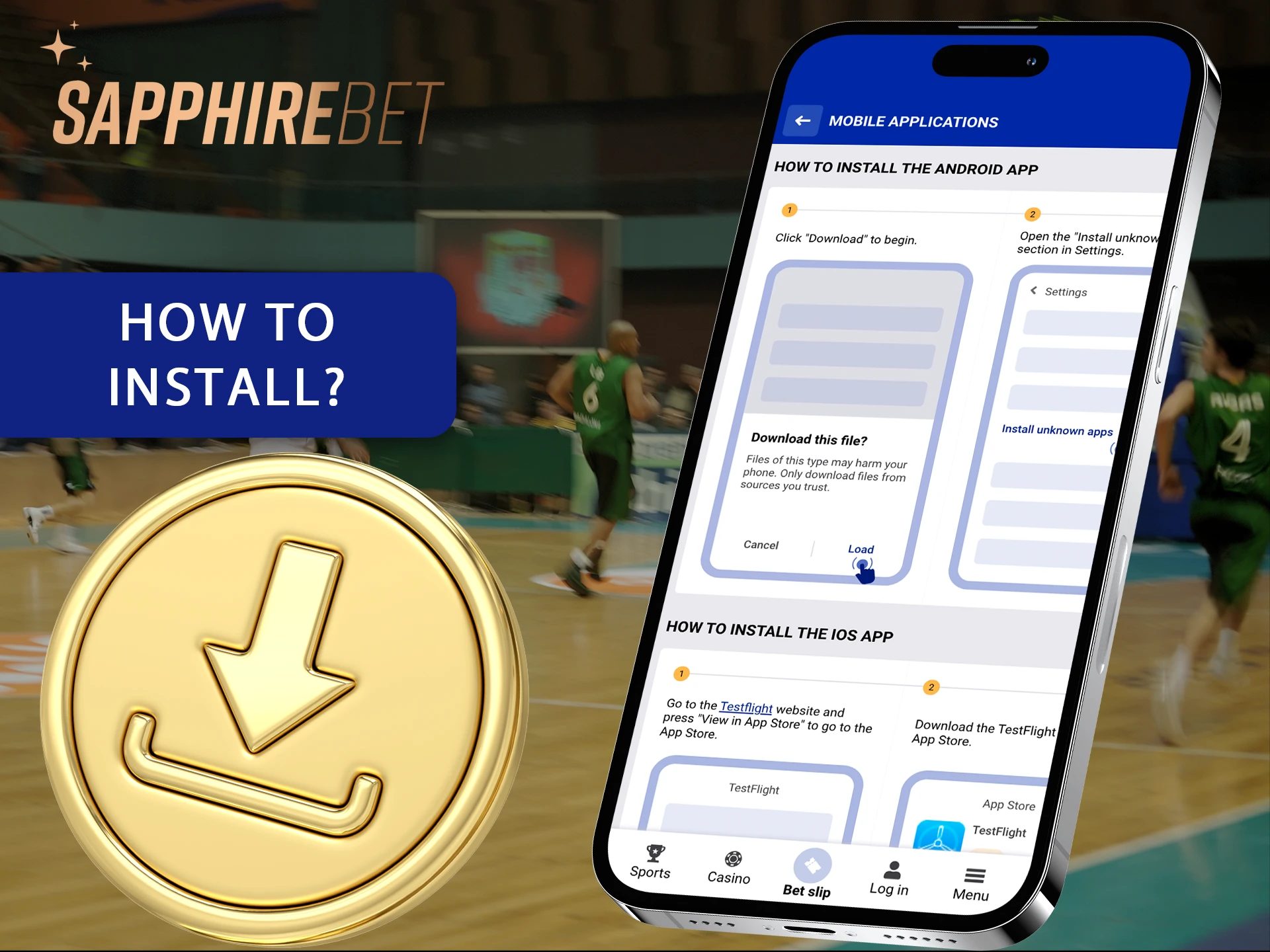 Learn how to install the Sapphirebet app with the instructions.