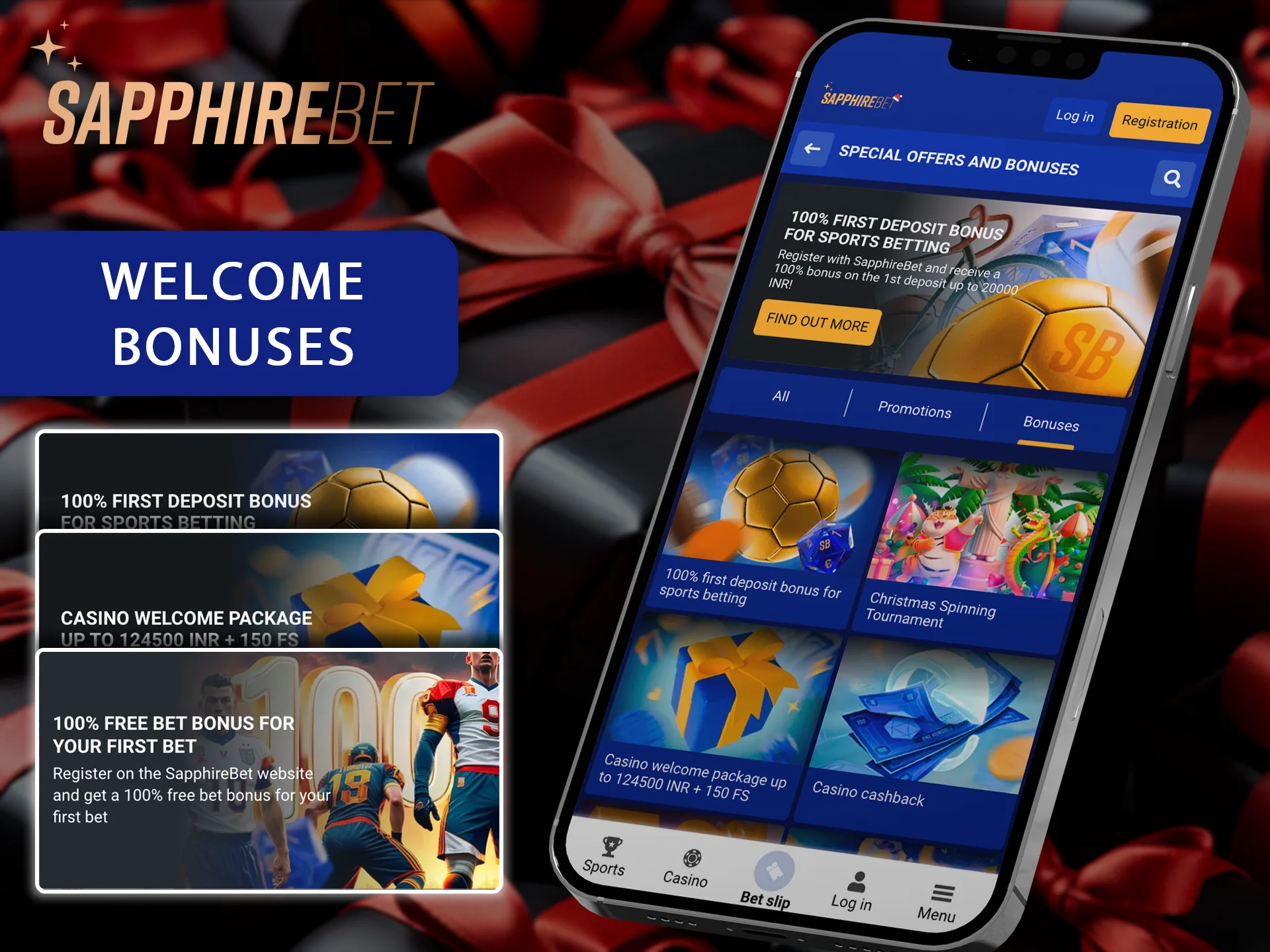 Welcome bonuses await you on the Sapphirebet app.