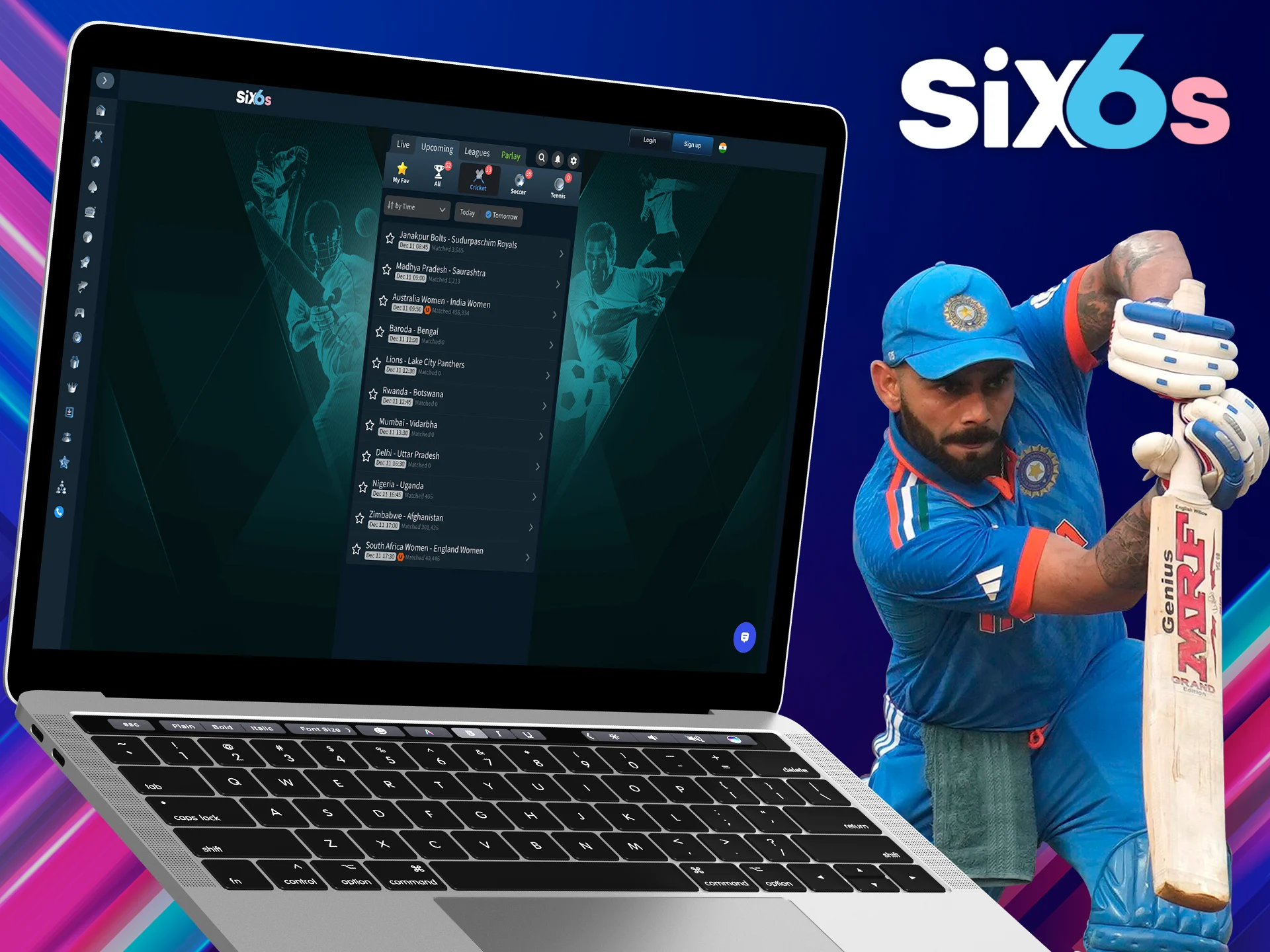 Bet on your favorite cricket teams with Six6s.