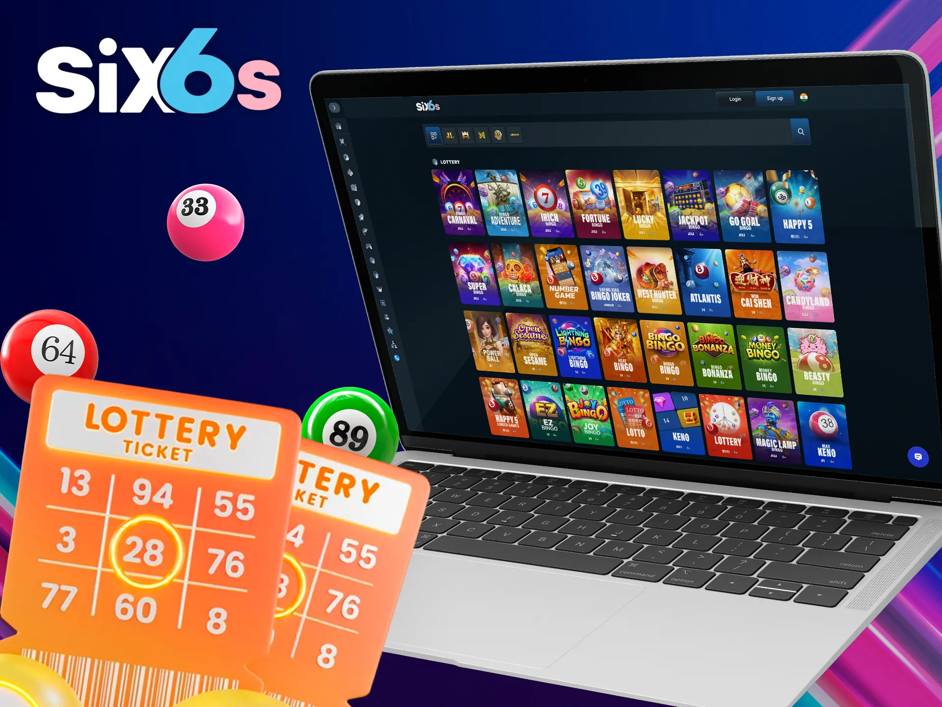 Pull the lucky ticket and win Six6s lotteries.