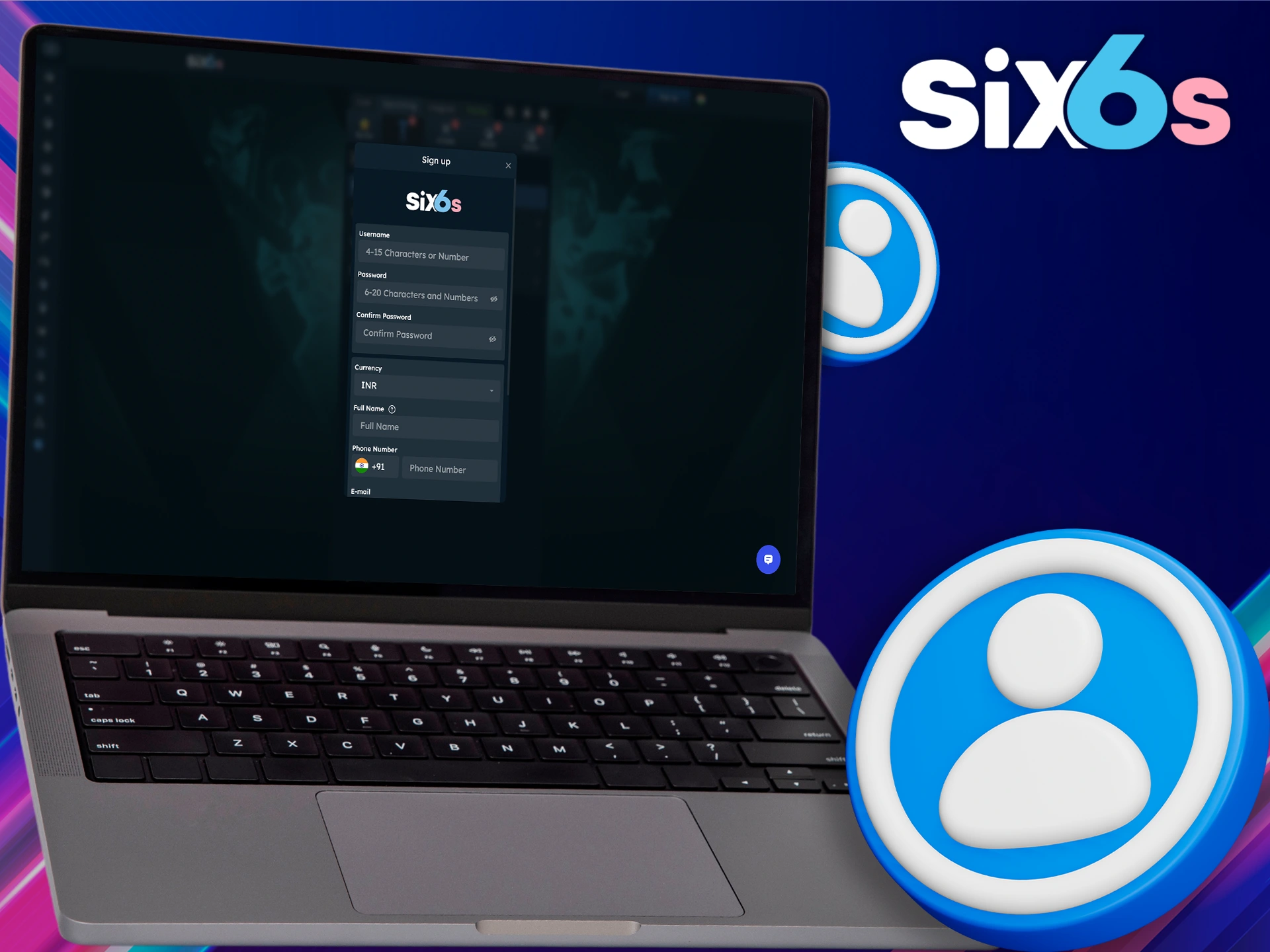 Go through the registration process to create an account with Six6s.