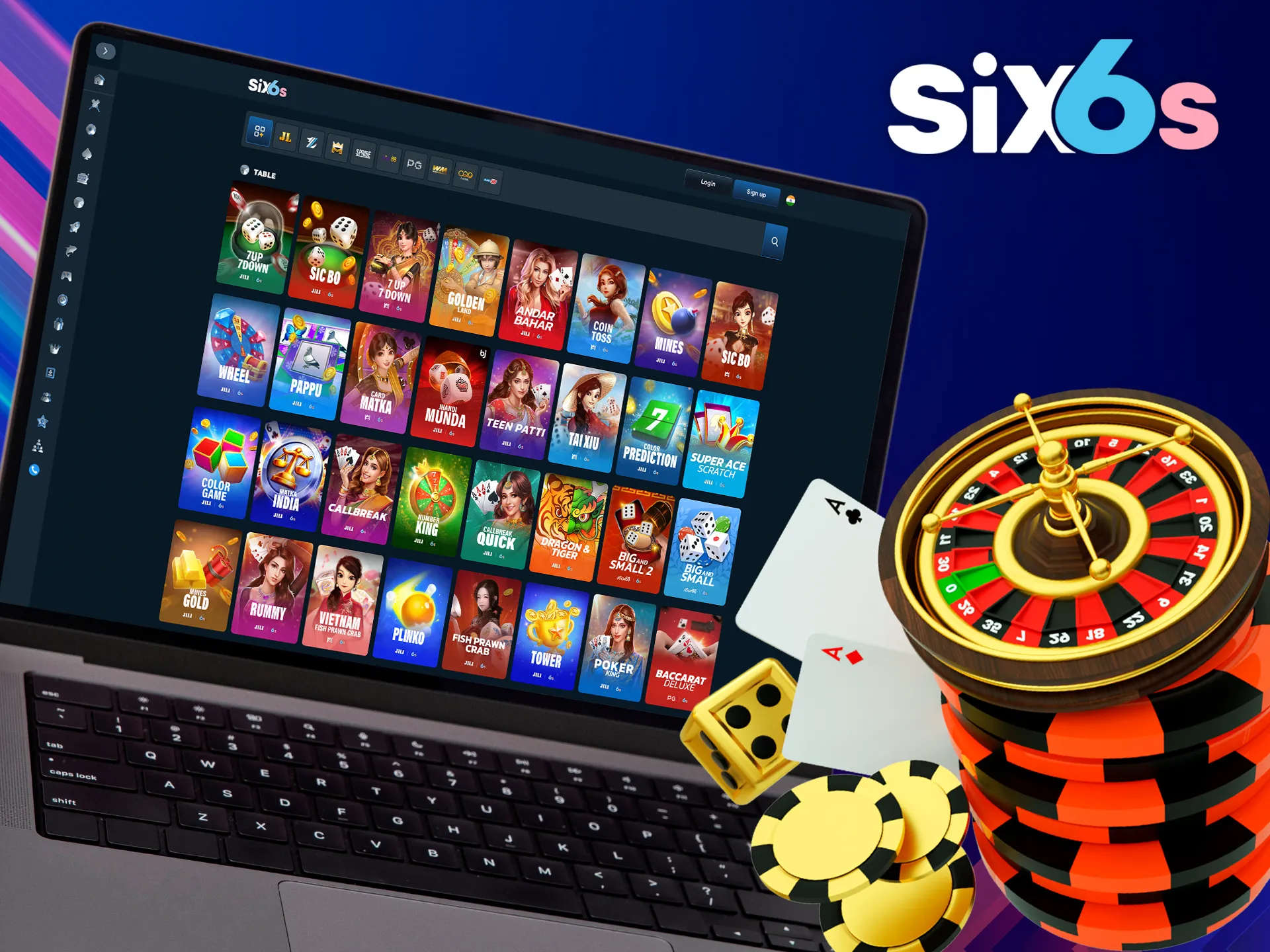 Experience the farthing in table games at Six6s.