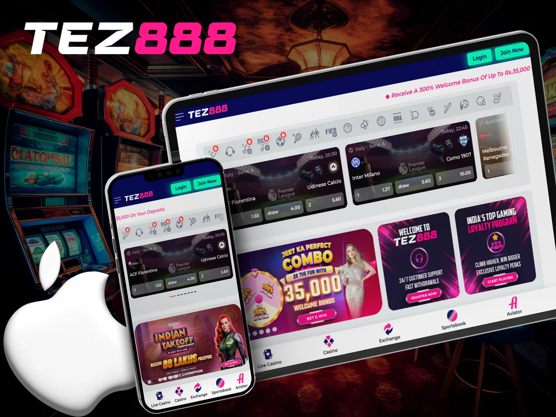 Try betting on the Tez888 app for iOS devices.