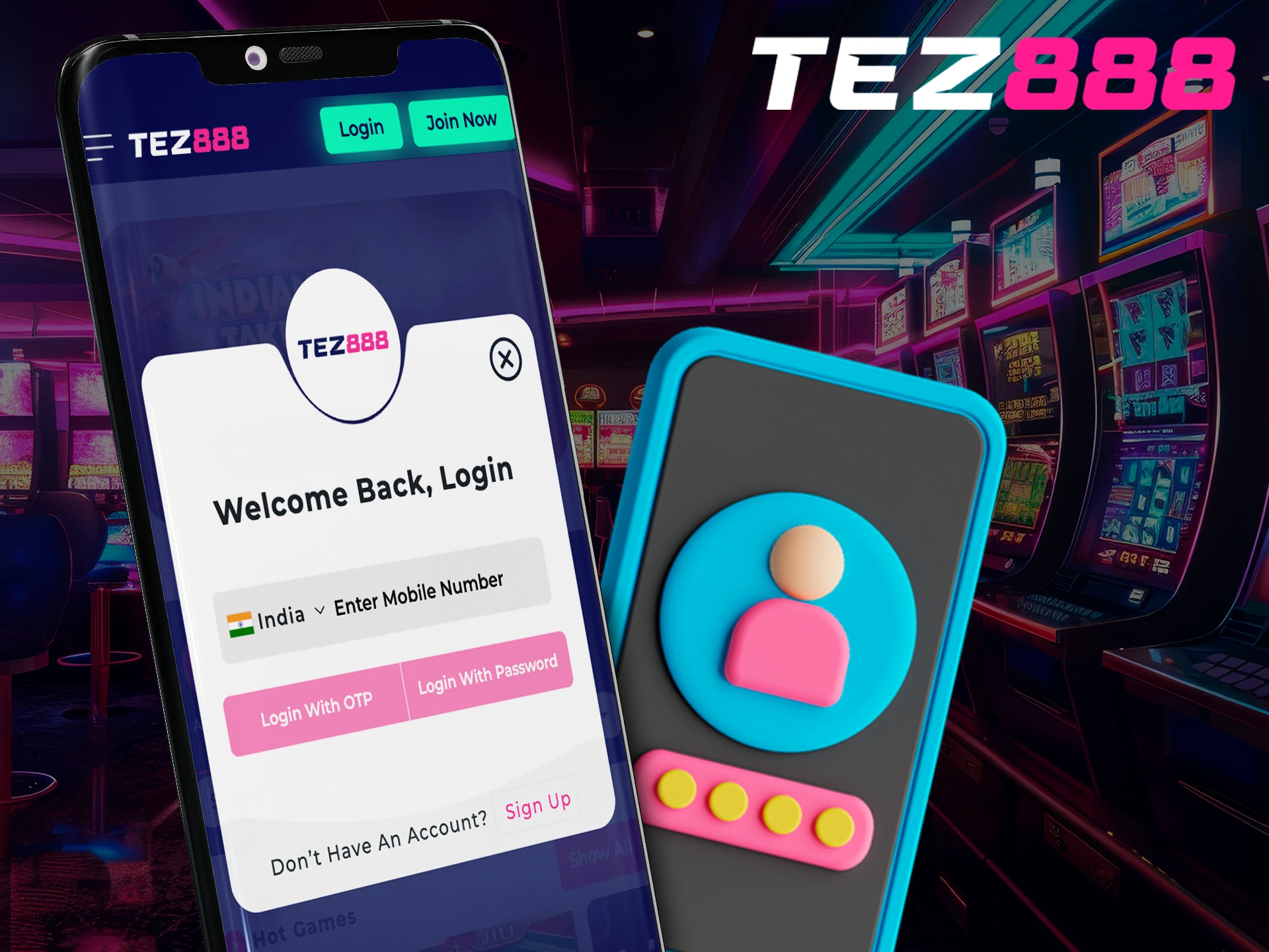 Use your login details to log in to your Tez888 account.