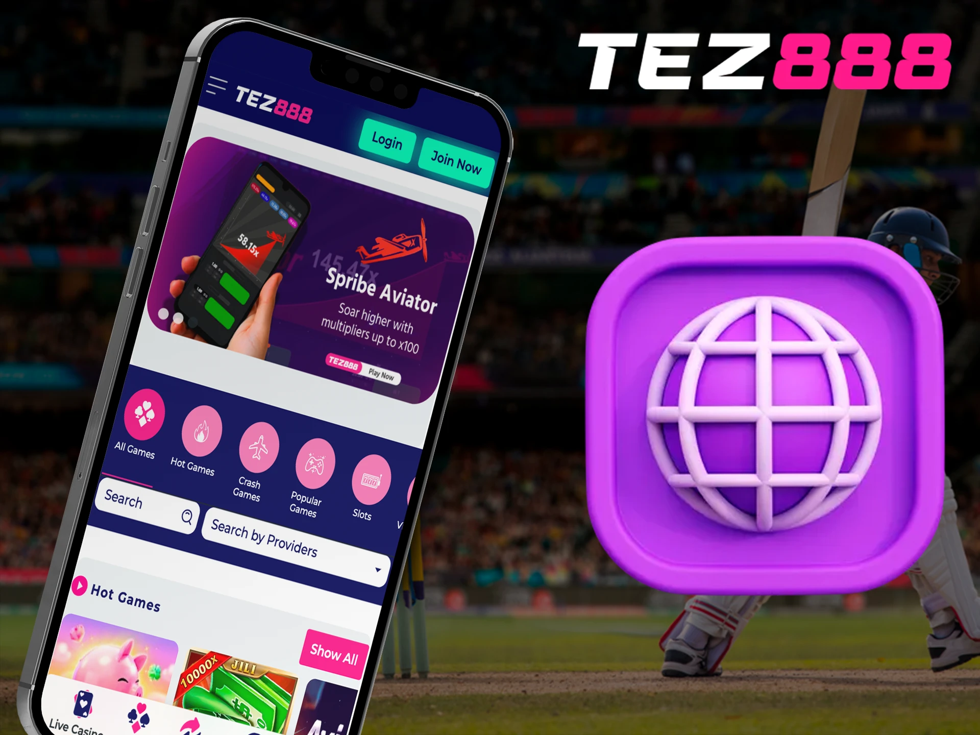 Play the adaptive mobile version of the Tez888 website.