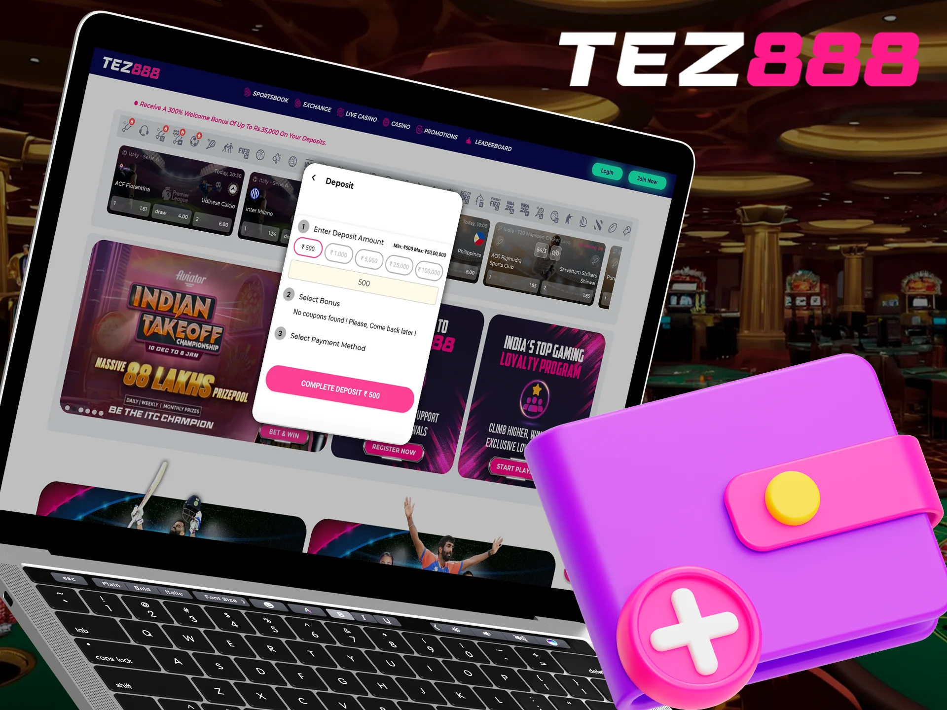 Learn how to deposit an account at Tez888.