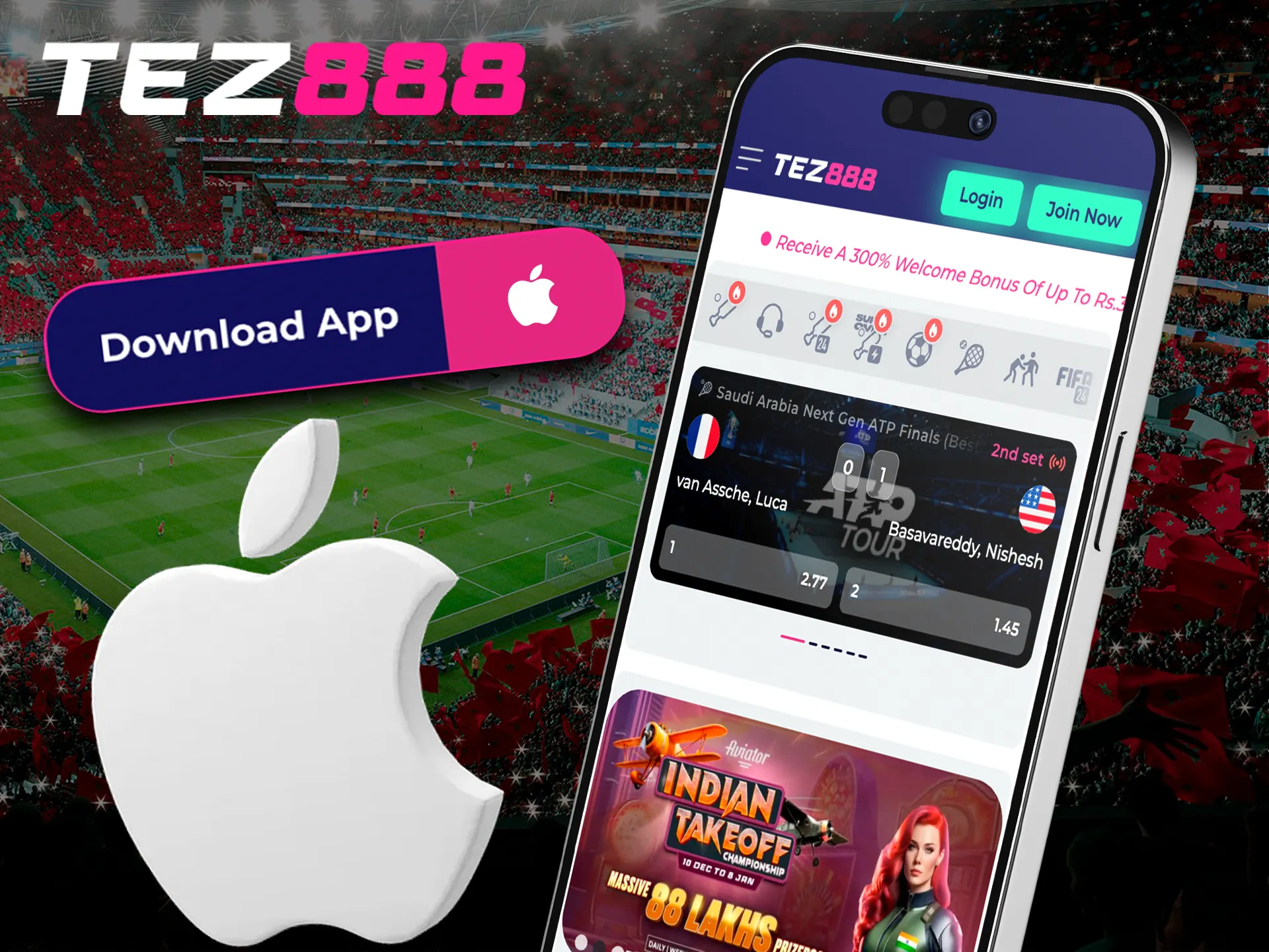 Don't miss an important bet using the Tez888 app.