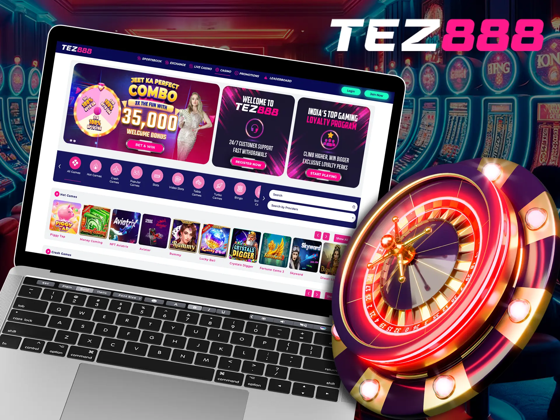 Find your favorite casino games at Tez888.