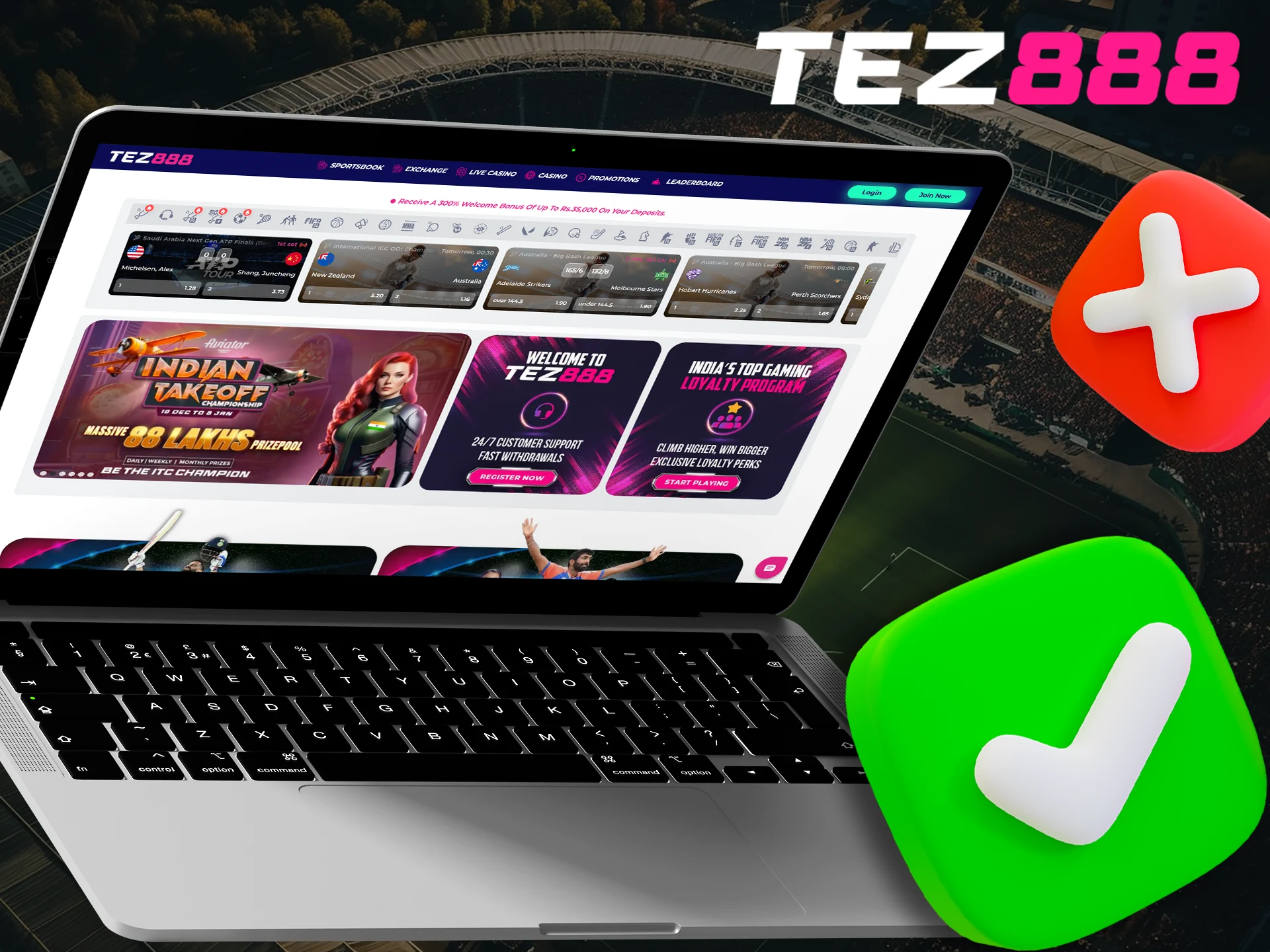 Tez888 real site in which you can win at sports betting and casino.