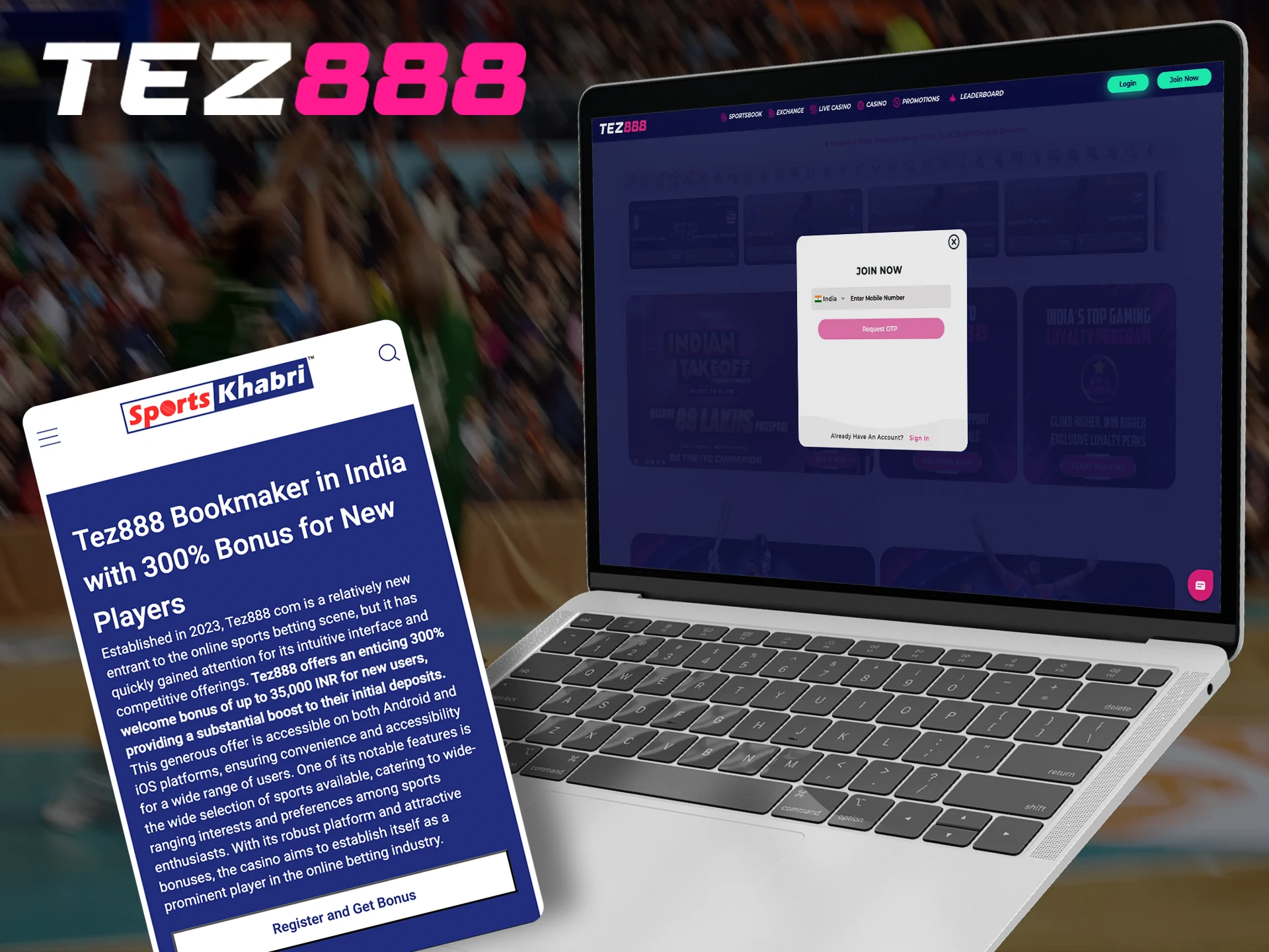 Create an account at Tez888 using our correct link on this page.