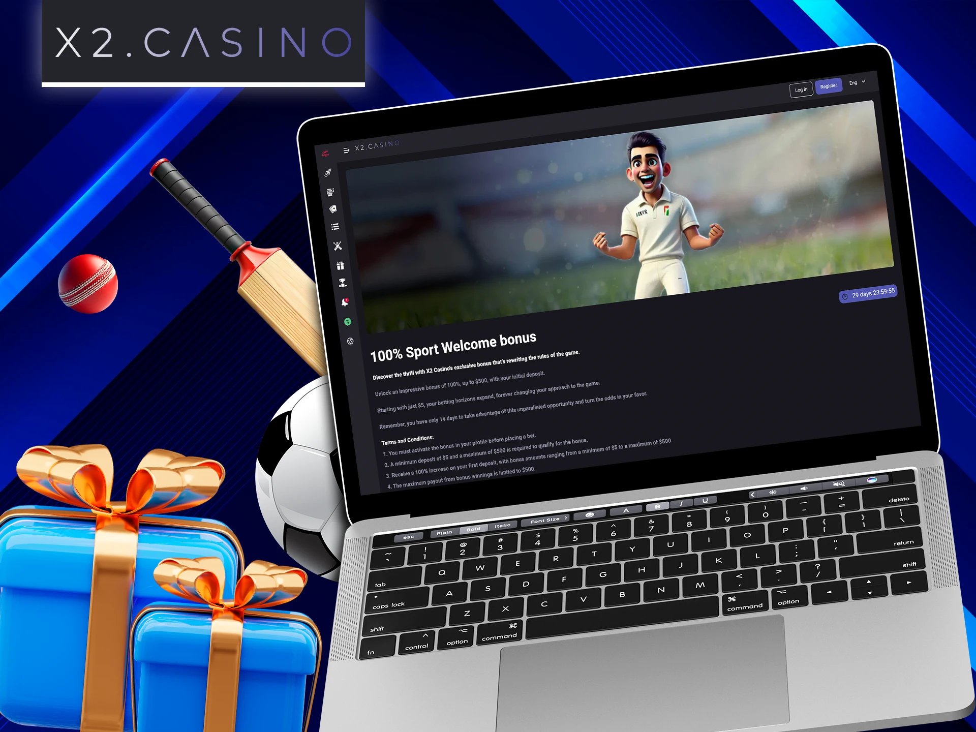 Start betting on sports with bonuses from X2 Casino.