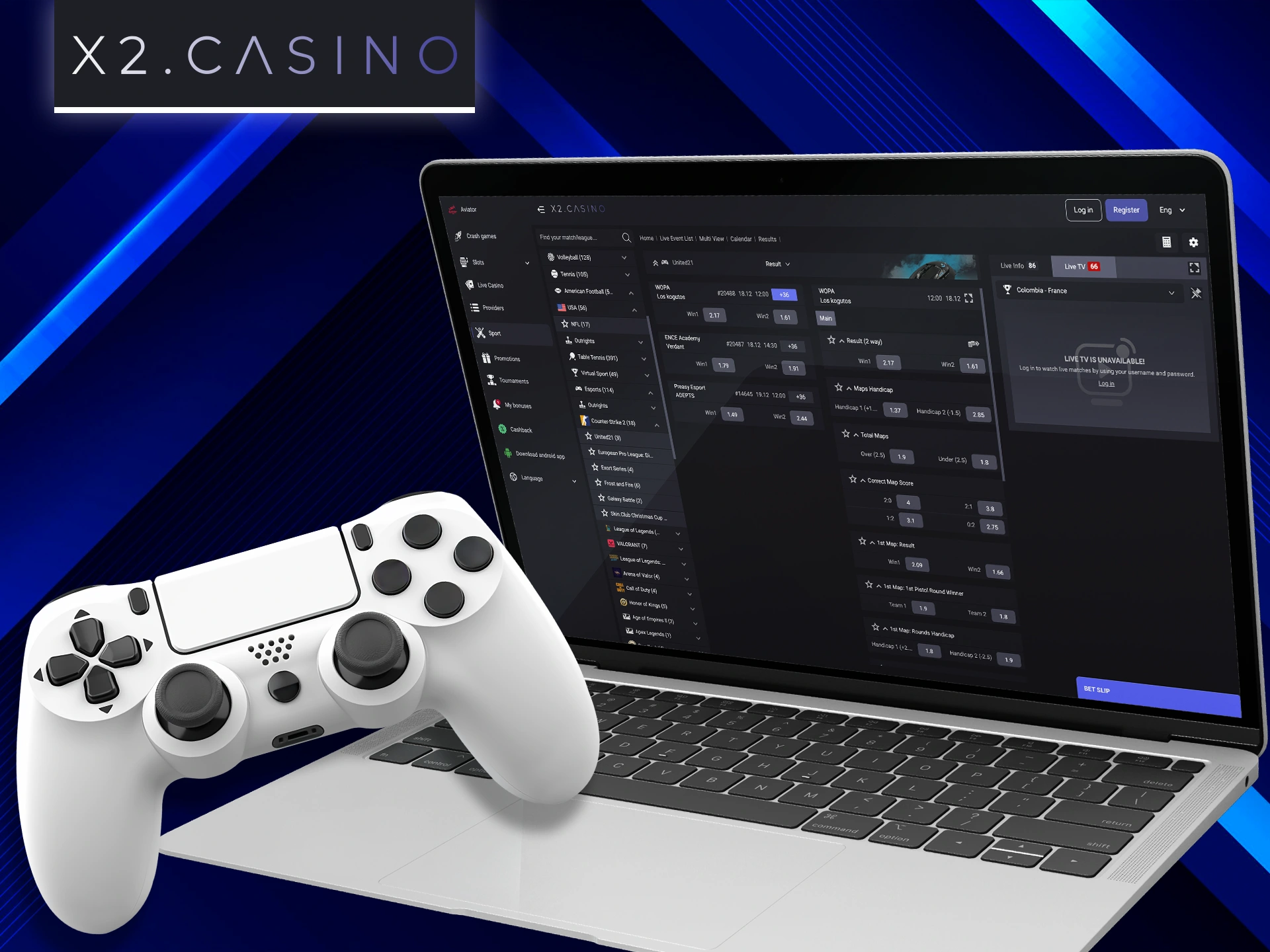 X2 Casino offers players a wide range of games in the eSport category.